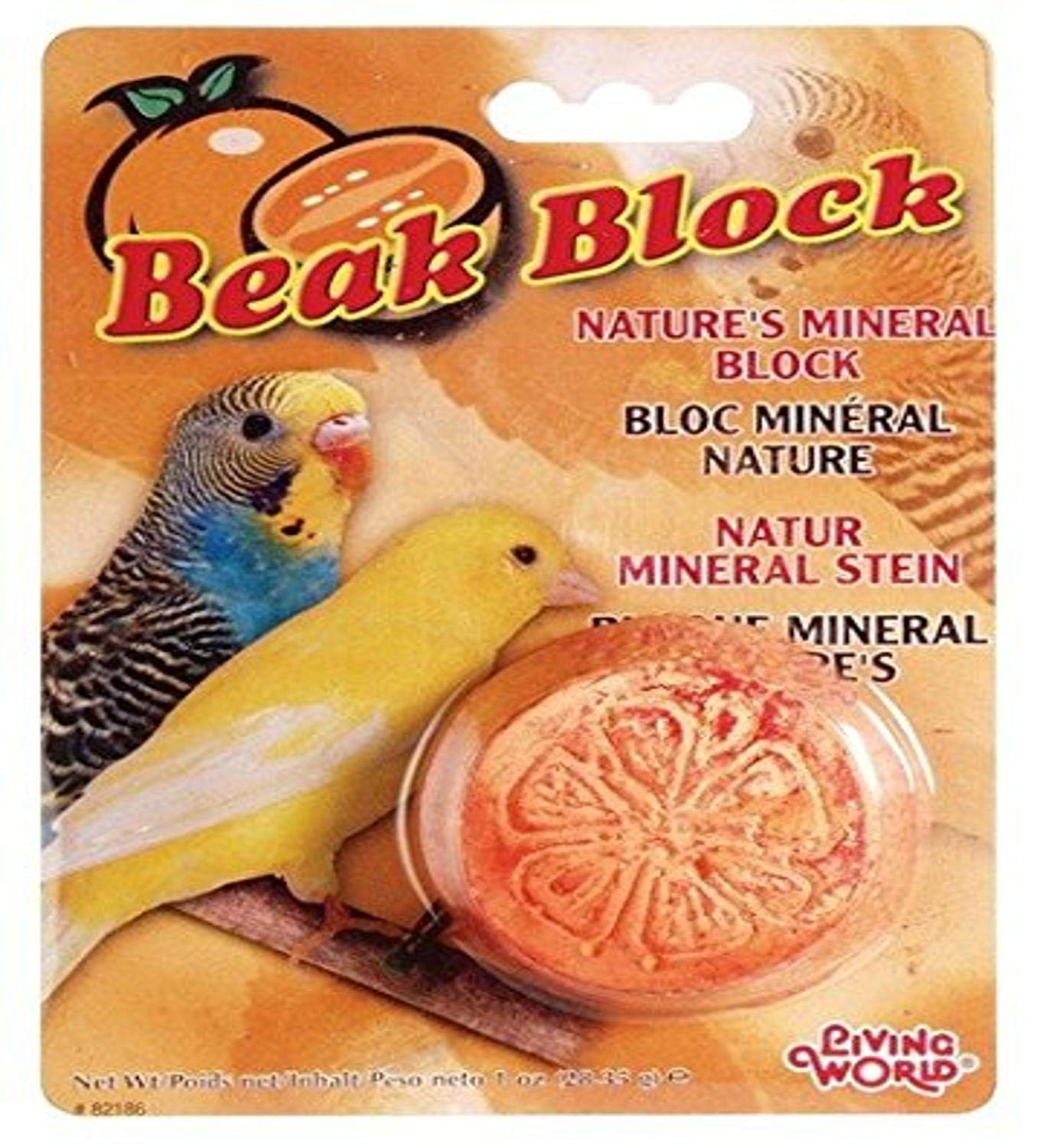 Living World Mineral Block, Orange (For Parakeets), 55 Grams