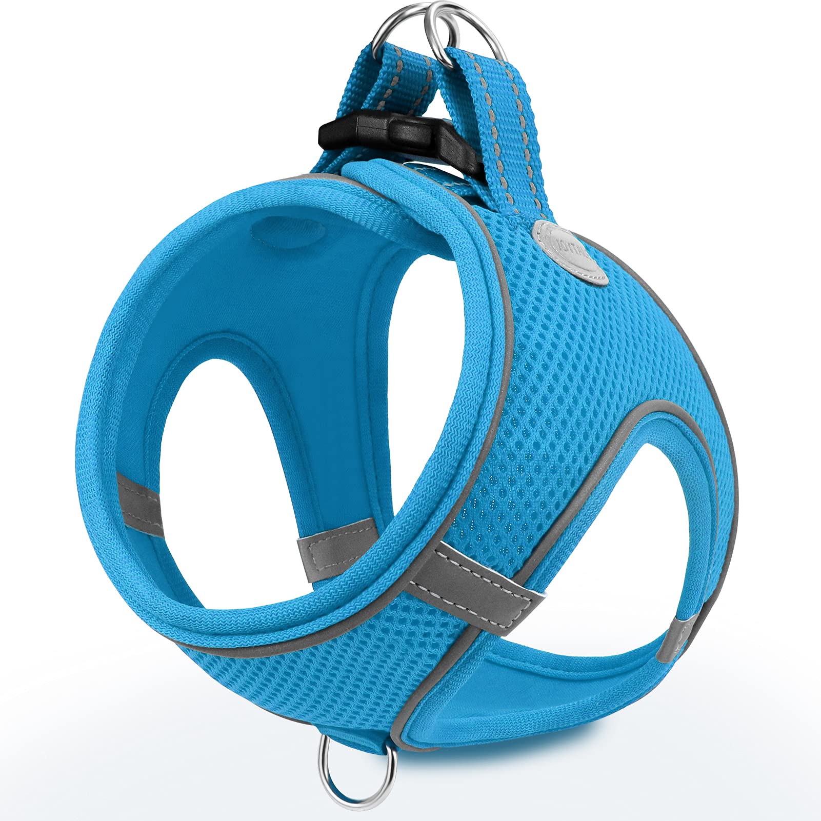 Joytale Small Dog Harness, Breathable Mesh Step-In Vest, Reflective Soft Padded Harnesses For Cats And Puppies Dogs, Sky Blue, X