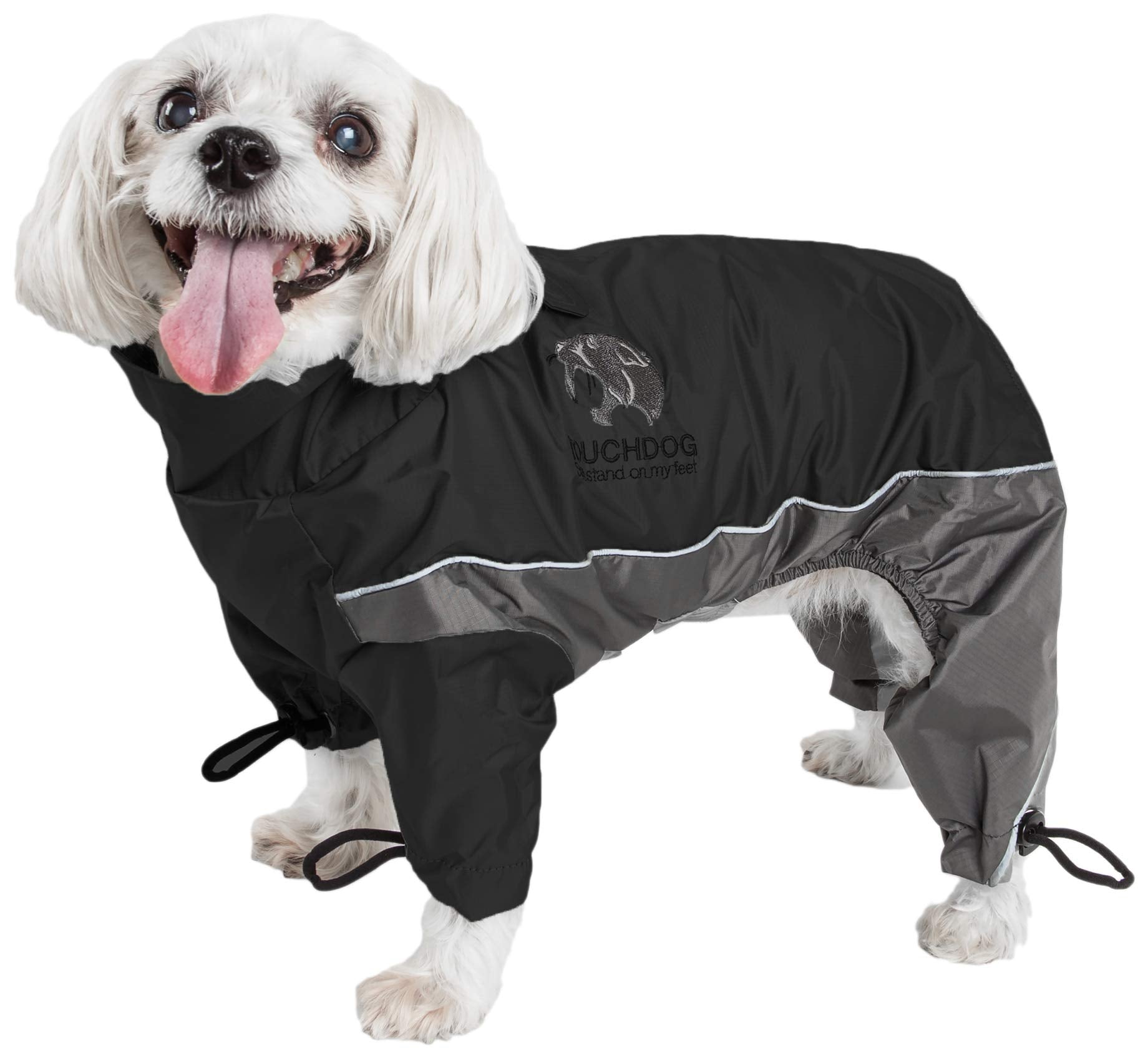 TOUCHDOG Quantum-Ice Full Body Bodied Adjustable and 3M Reflective Pet Dog Coat Jacket w/ Blackshark Technology, Medium, Black