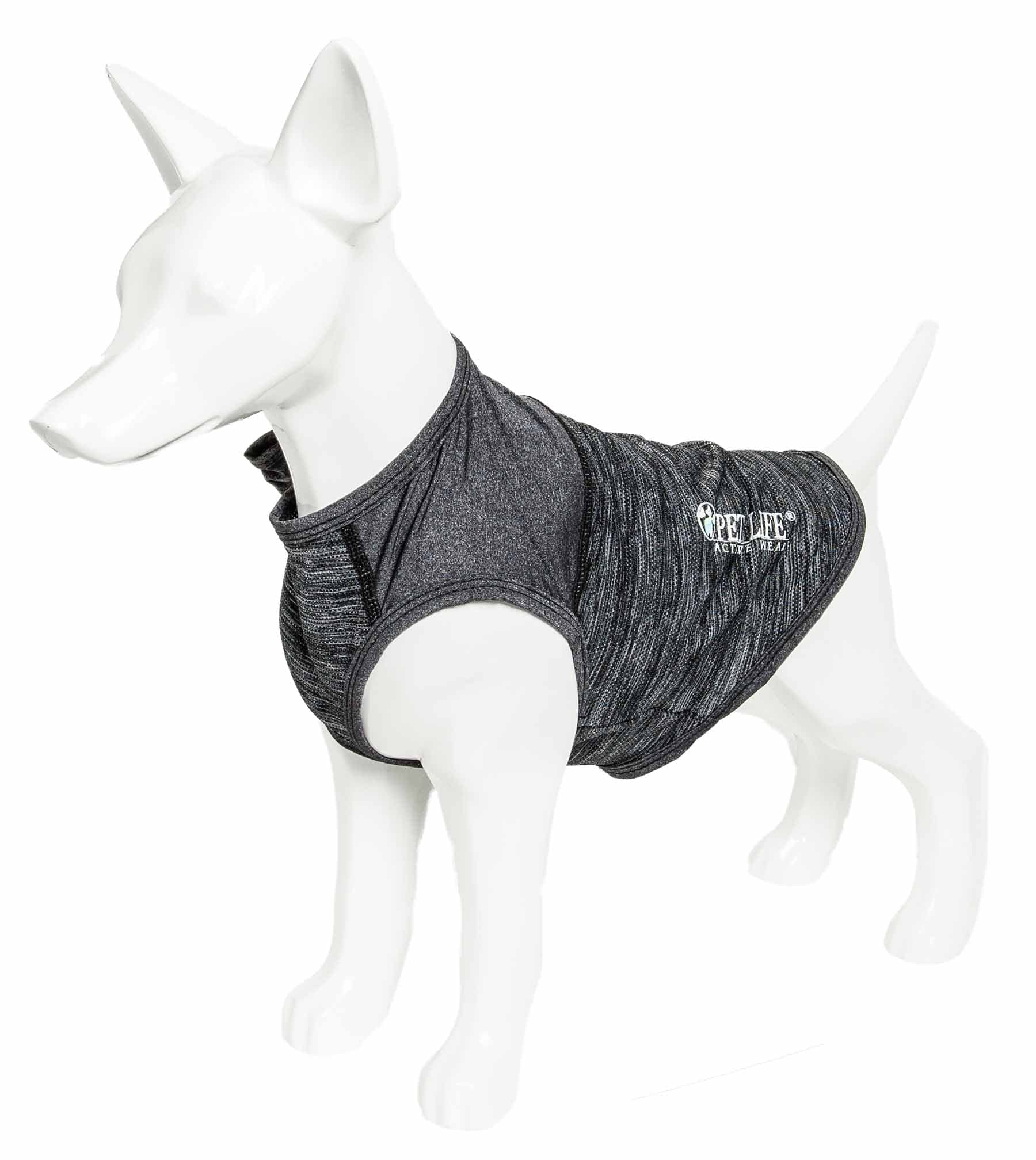 Pet Life Active 'Aero-Pawlse' Heathered Quick-Dry And 4-Way Stretch-Performance Dog Tank Top T-Shirt(D0102H7Lt3W.)