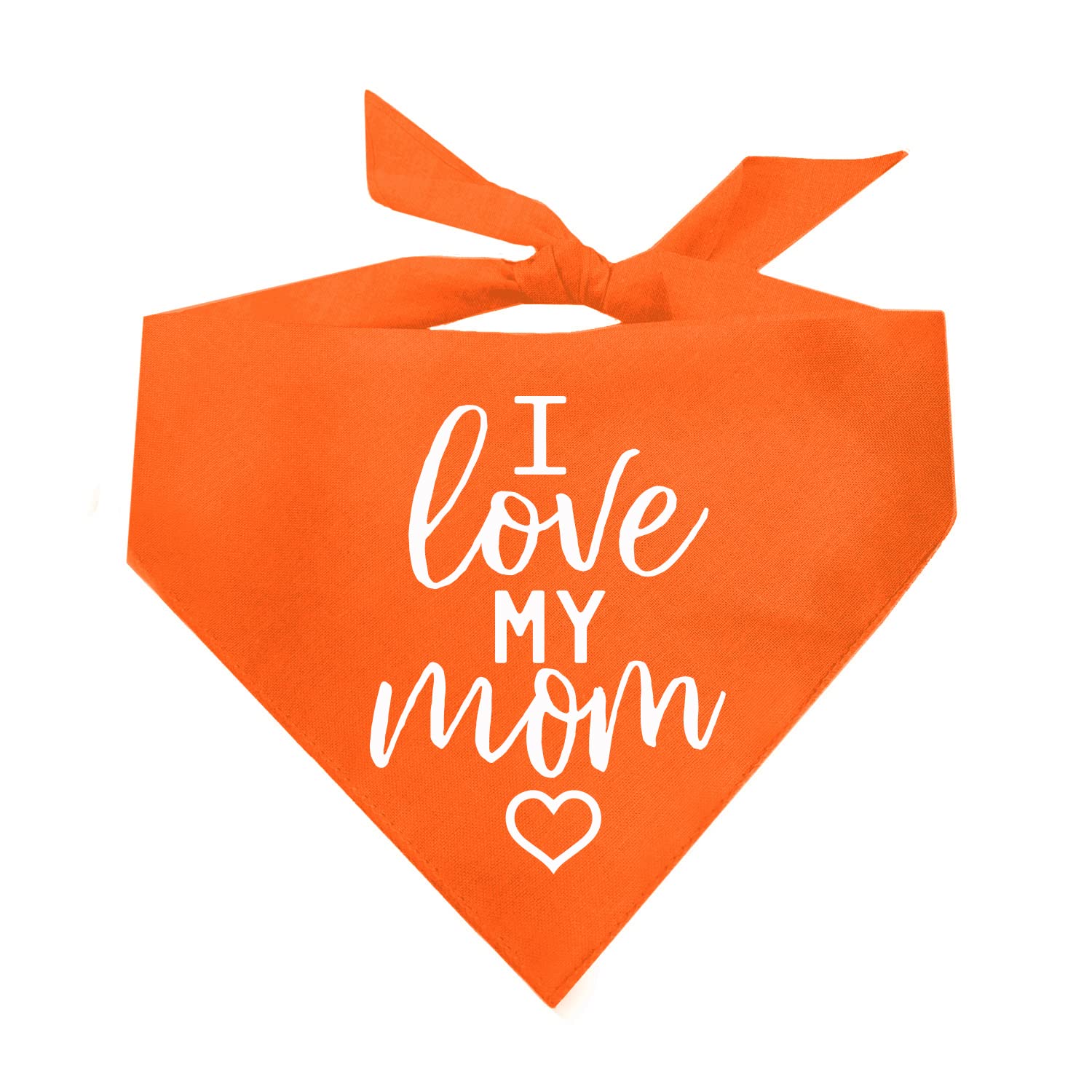 I Love My Mom Dog Bandana | 100% Cotton | Made In Usa For Mom | Valentine'S Day | Prop Photoshoot |Orange, X-Small (177)