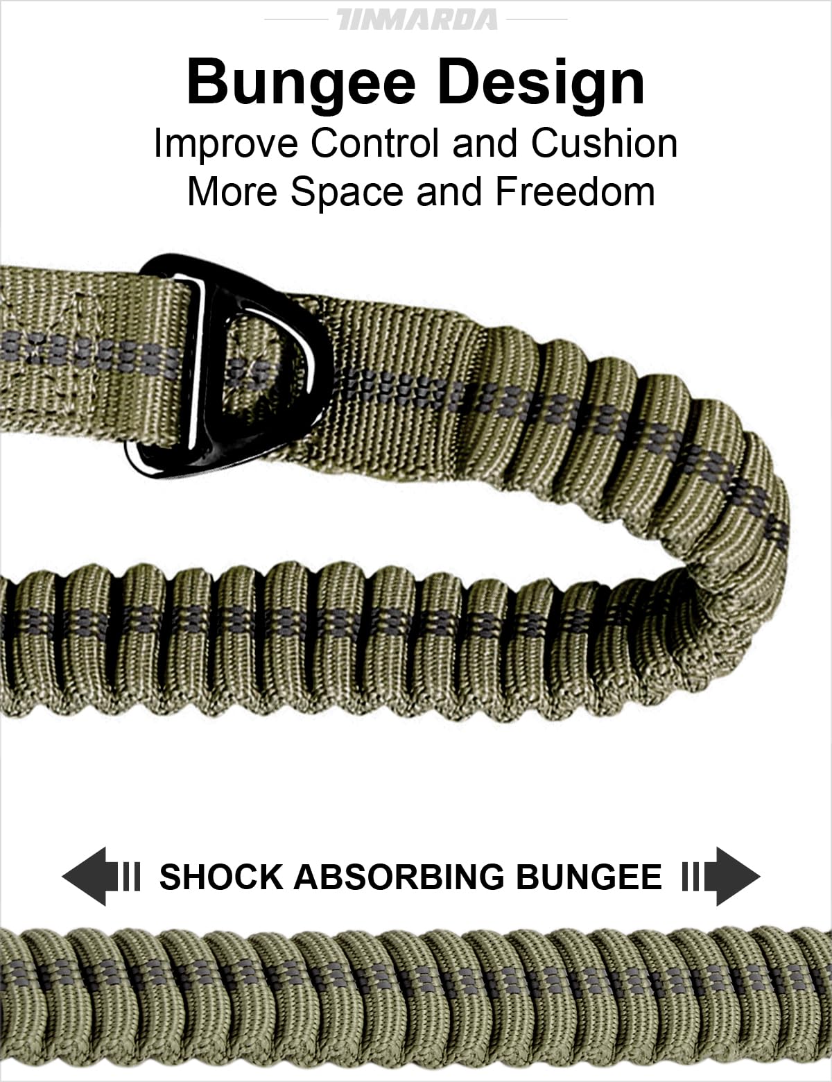 Tinmarda Heavy Duty Dog Leash With 2 Padded Handles & Advanced Easy Metal Clip, 4-6Ft Shock Absorbing No Pull Dog Leashes For Me