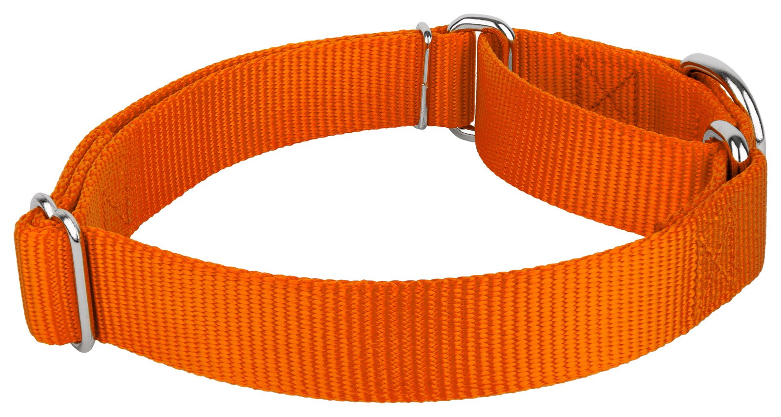 Country Brook Petz Martingale Dog Collar - Heavy-Duty Training Collar With No Buckle - Service Dog Collar For All Pups - Vibrant, Colorful Collection (Orange, 3/4 Inch, Small)