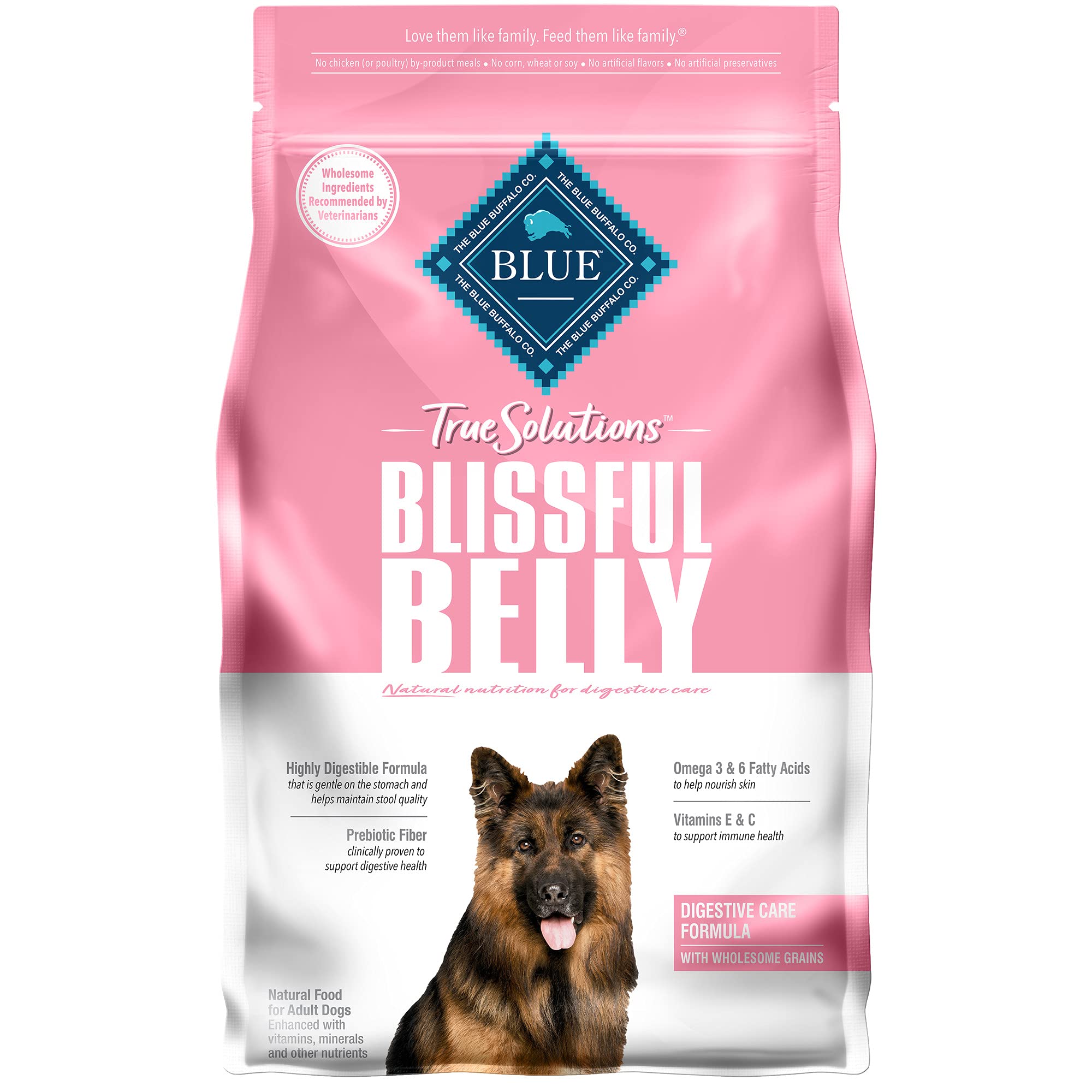 Blue Buffalo True Solutions Digestive Care Natural Dry Dog Food for Adult Dogs, Chicken, 4-lb. Bag