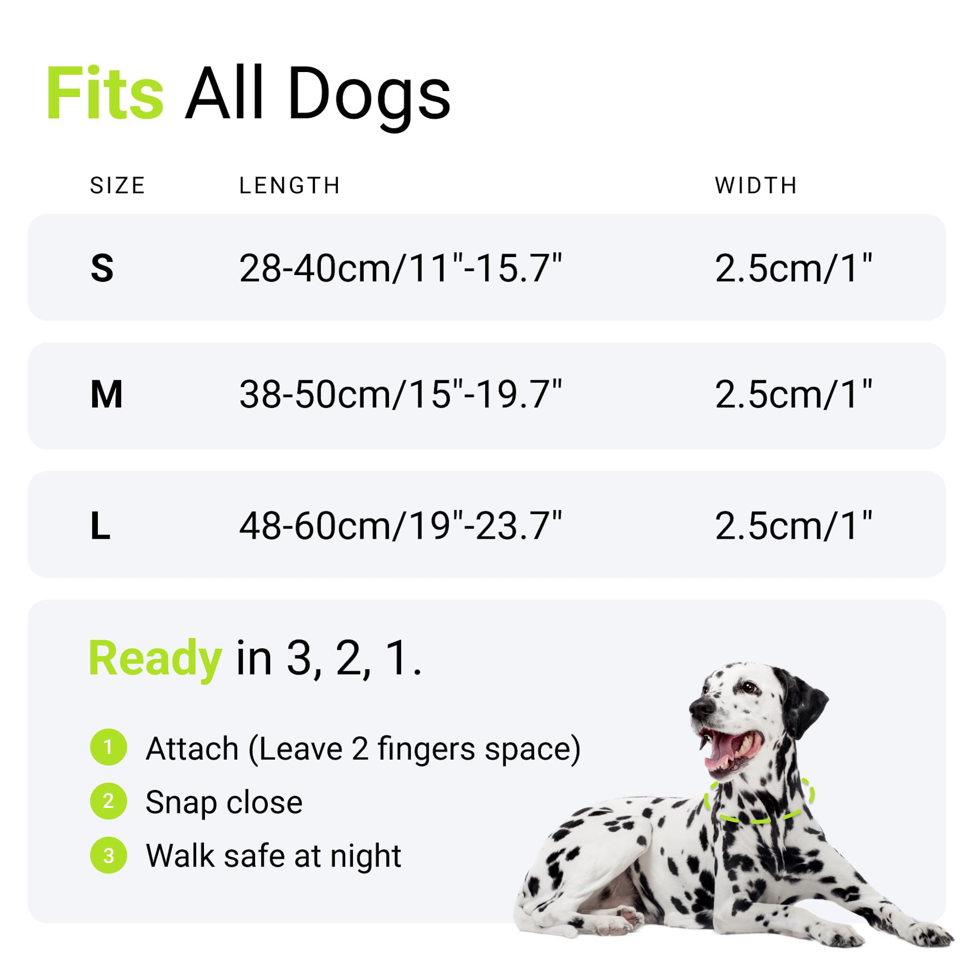 Tractive Led Light Up Dog Collar Usb Rechargeable Waterproof (Green)