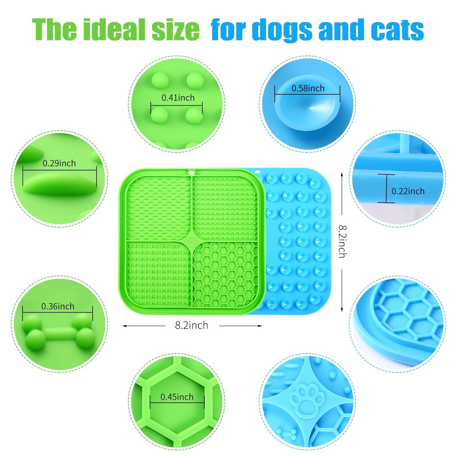Licking Mat Slow Feeder for Dogs, Premium Lick Pad with Suction Cups for Dog Anxiety Relief, Slow Feeder Dog Bowls, Bathing, Gro