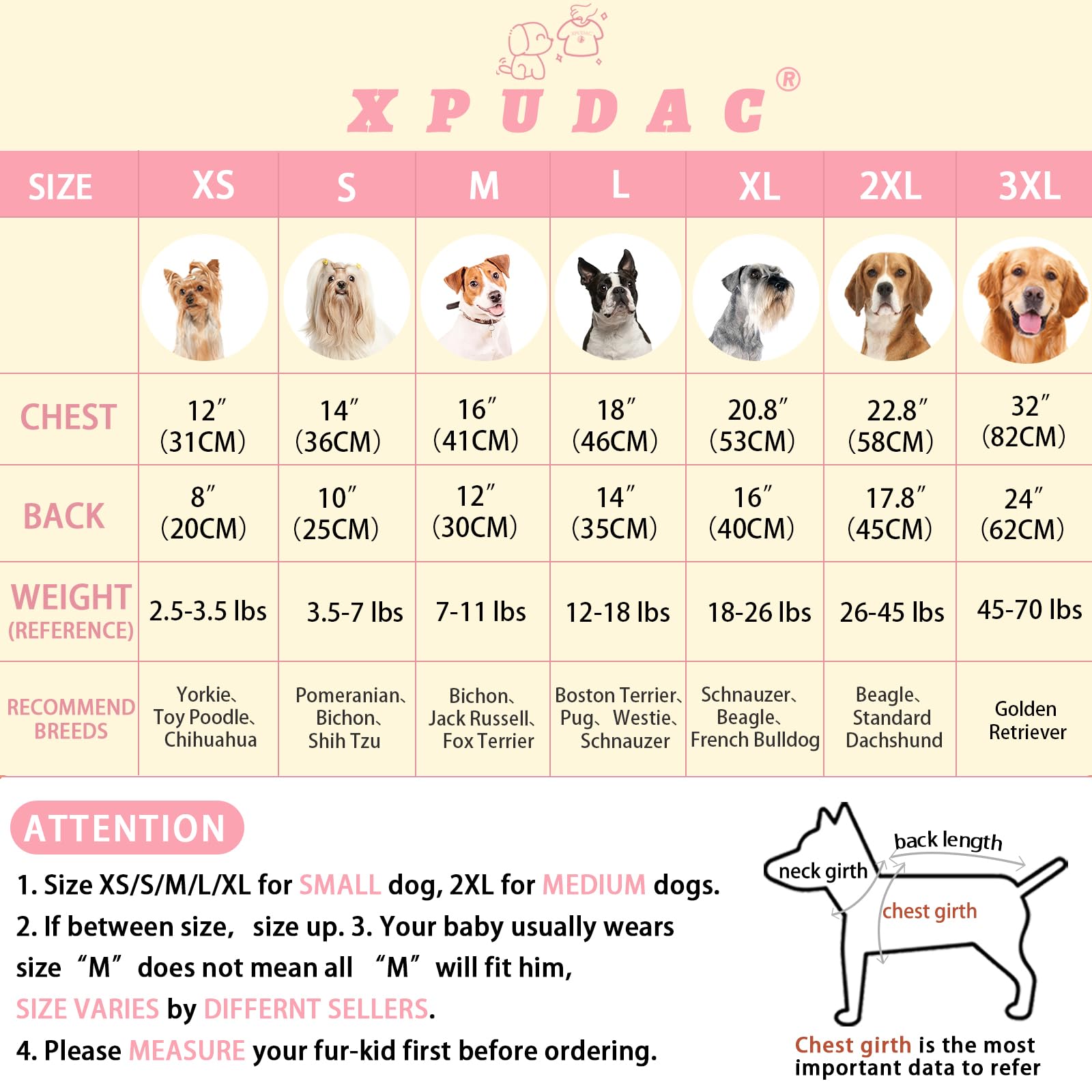 Xpudac 4 Pack Dog Pajamas Soft Strechy Duck Pink Print Puppy Clothes For Large Medium Dogs Girl Boy Cat Apparel-3X-Large