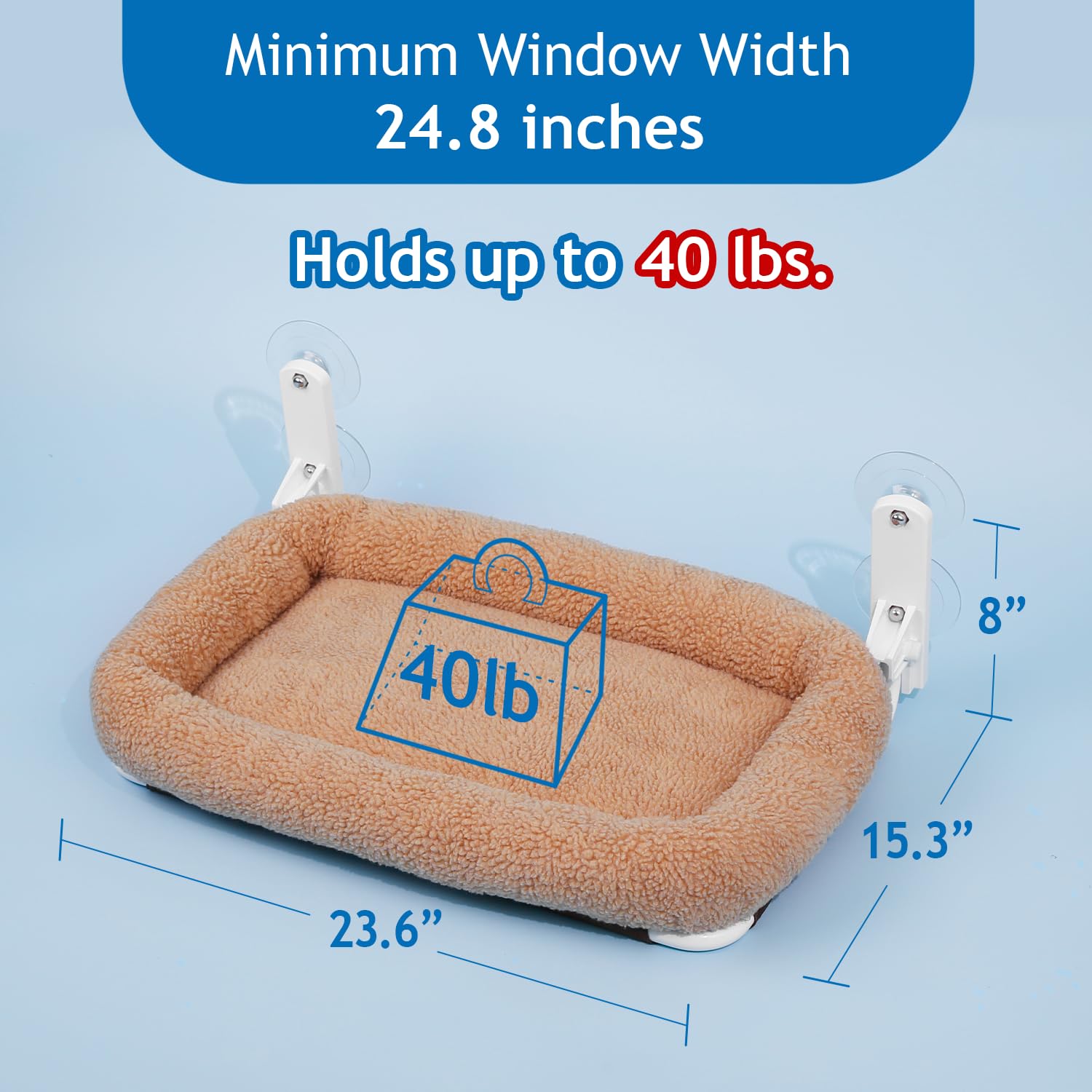 Zakkart Foldable Cat Hammock - Large, Brown Sherpa Bed, Cordless, Machine Washable, Robust Metal Frame & ABS Brackets