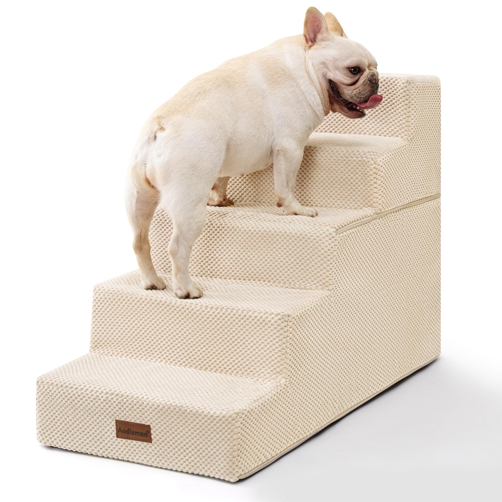 Aodisman Dog Stairs for High Bed 22.6 H,5-Step Dog Steps for Small Dogs and Cats,Indoor Non-Slip Balanced Pet Stairs are Suitabl