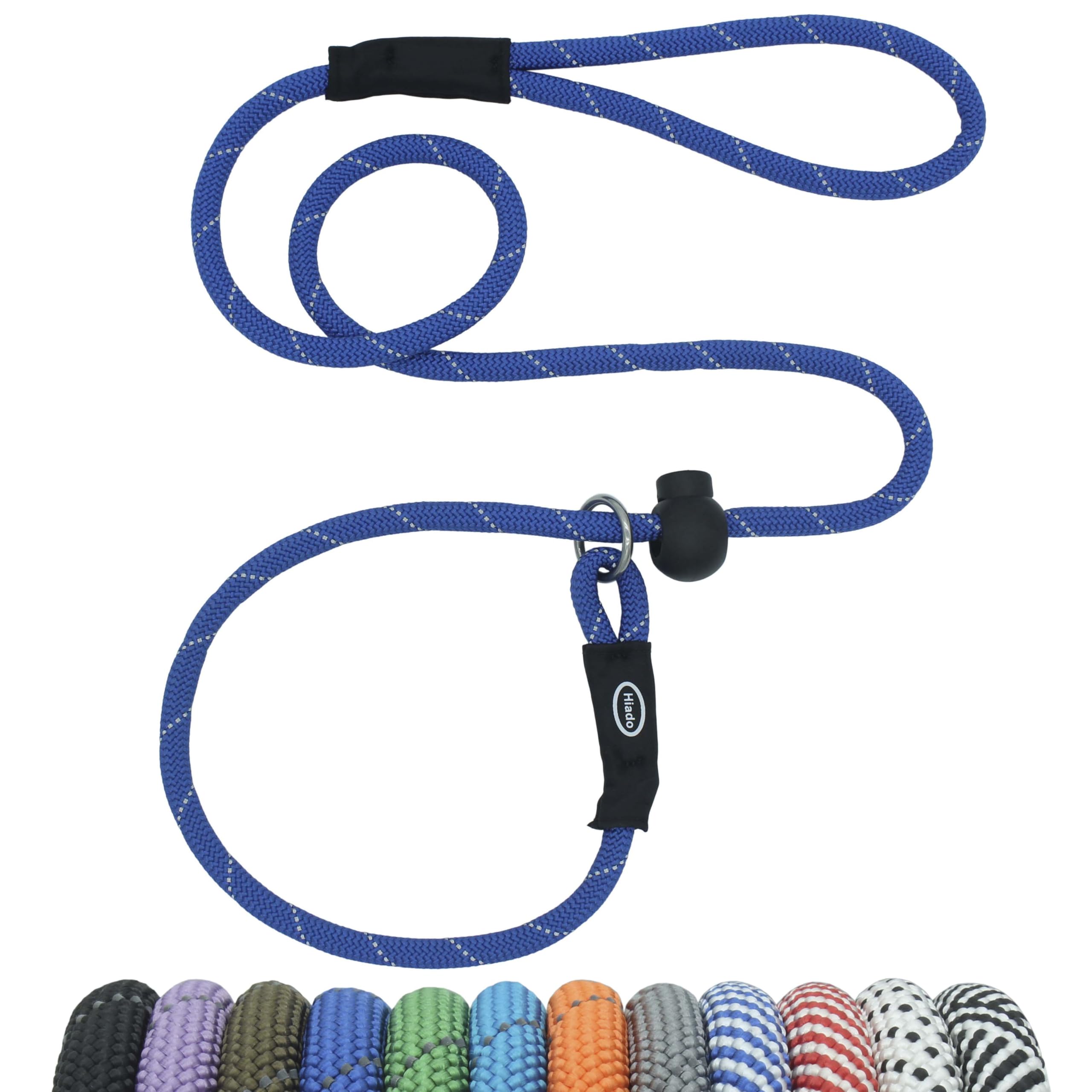 Hiado Slip Lead Dog Leash Reflective With Stopper Loop Rope Training No Pull For Small Medium Large Dogs 6Ft Blue