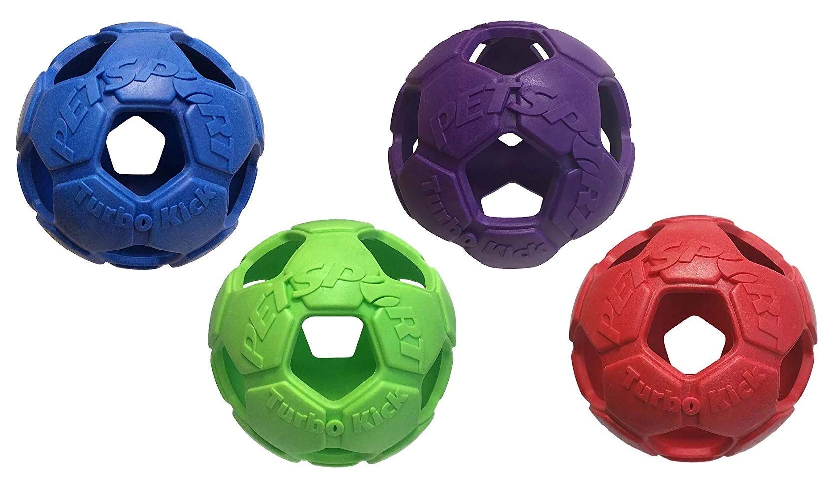 Petsport 4' Turbo Kick Soccer Ball Dog Toy (3 Pack) | Vanilla Scented Super Durable Tpr Rubber | Ultra Strong & Bouncy | Play Fetch With Your Pet, Colors Will Vary