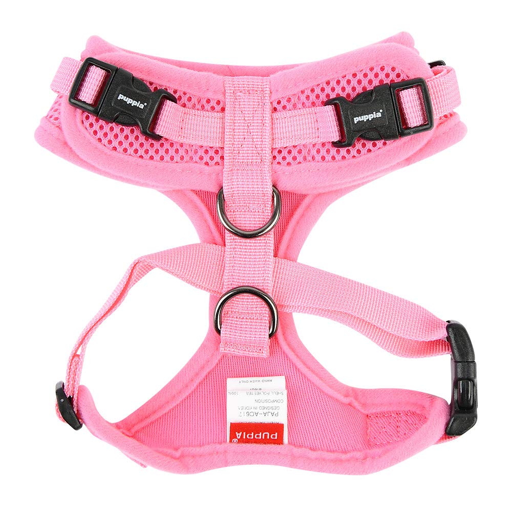 Authentic Puppia Ritefit Harness With Adjustable Neck, Pink, Medium