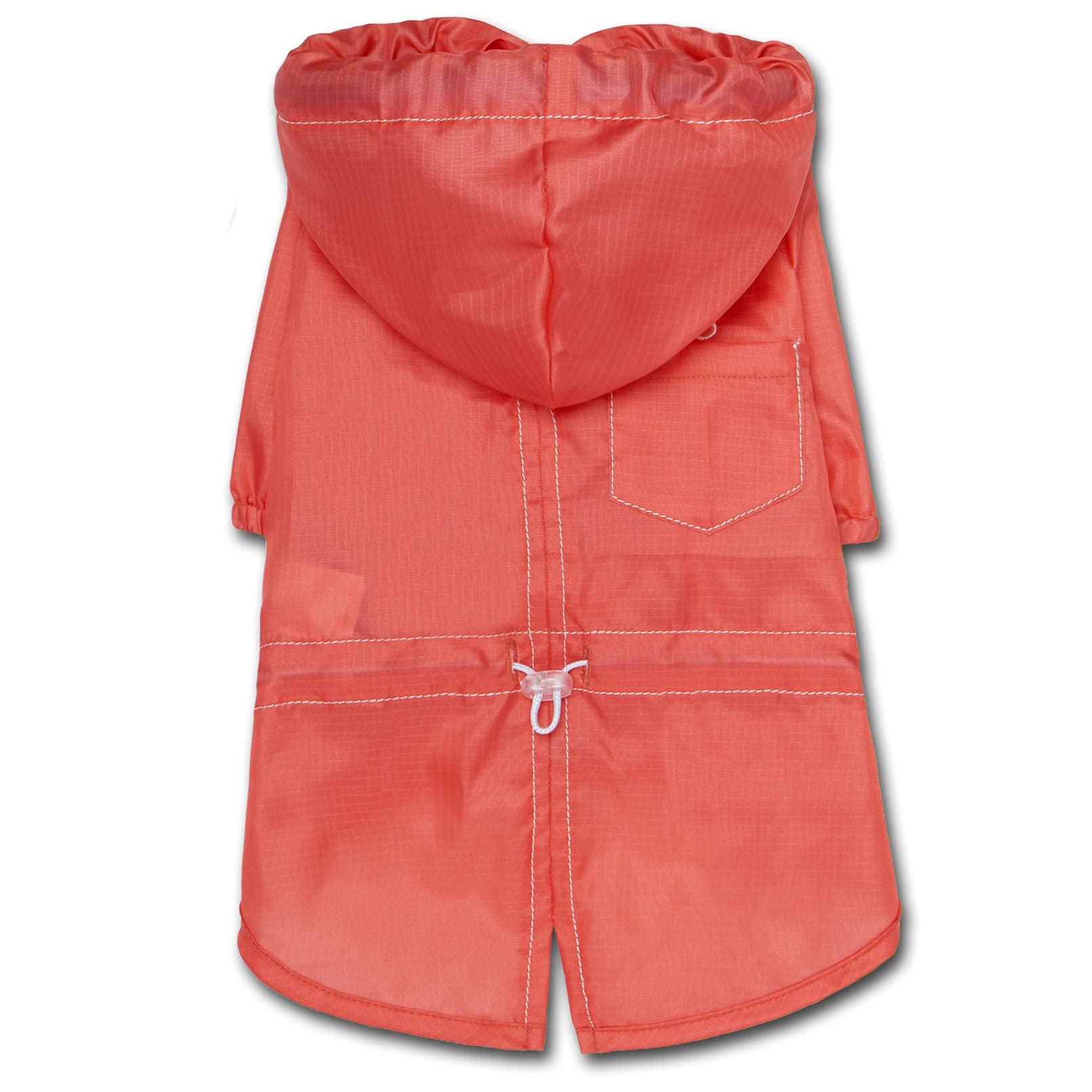 Touchdog 'Split-Vent' Lightweight Dog Raincoat Poncho - Waterproof Dog Coat With Adjustable Waist And Split-Vent - Pet Raincoat Or Outdoor Dog Jacket With Built-In Adjustable Hood