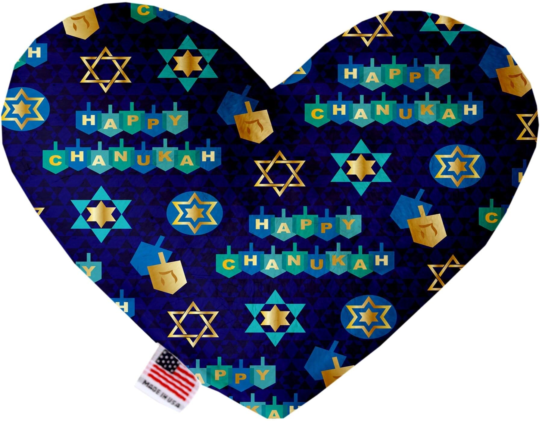 Pet and Dog Plush Heart or Bone Toy, "Hanukkah Group" (Available in different sizes, and 8 different pattern options!) Chanukah Bliss 8" Plush Heart