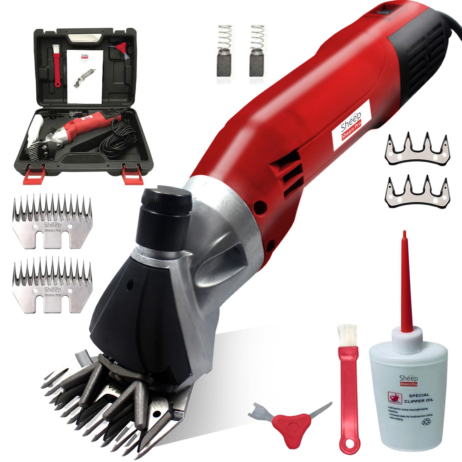 Sheep Shears Pro 110V 500W Professional Heavy Duty Electric Shearing Clippers With 6 Speed, For Shaving Fur Wool In Sheep, Goats, Cattle, Other Farm Livestock Pet, With Grooming Carrying Case Ce