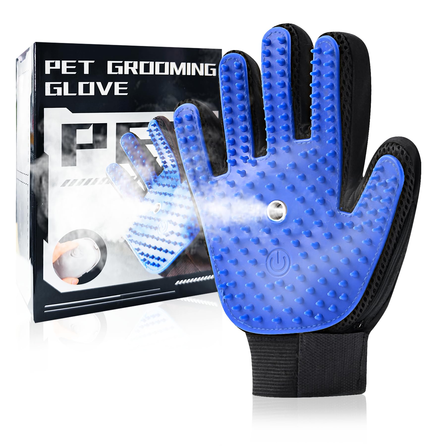 Oiuyamn Pet Steam Grooming Gloves, Cat Grooming Steam Gloves, Dog Washing Gloves, Pet Grooming Gloves For Dogs & Cats, Desheddin