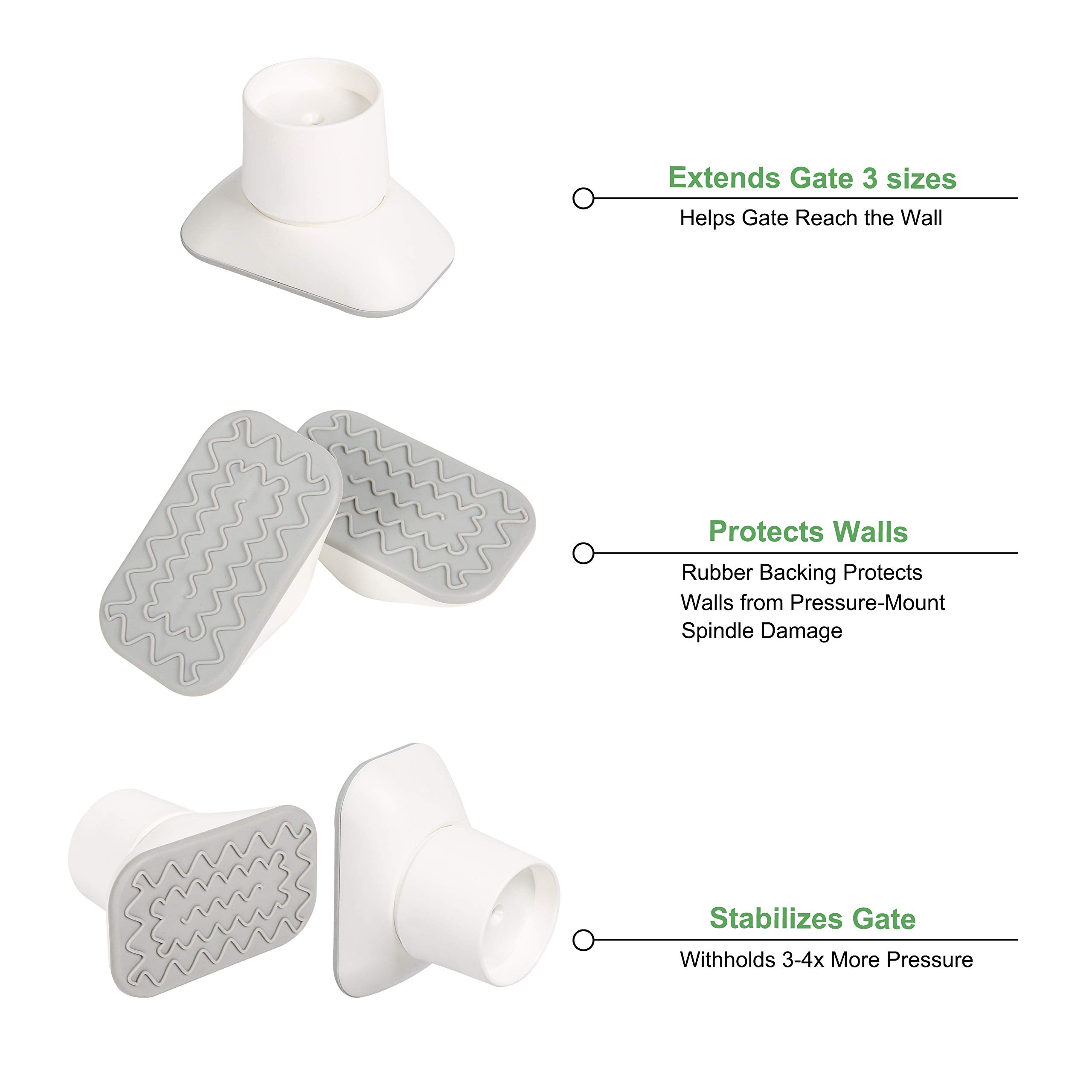 Baby Gate Extender Wall Protector - Pressure Mounted Gates Extension Kit Extends 1.1-3.5 inches Child Safety Gates and Protect W