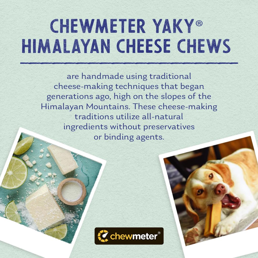 Chewmeter Yaky Himalayan Cheese Chews | Natural Yak Cheese Dog Chews | Long Lasting, Stain Free, Protein Rich, Low Odor | 100% N