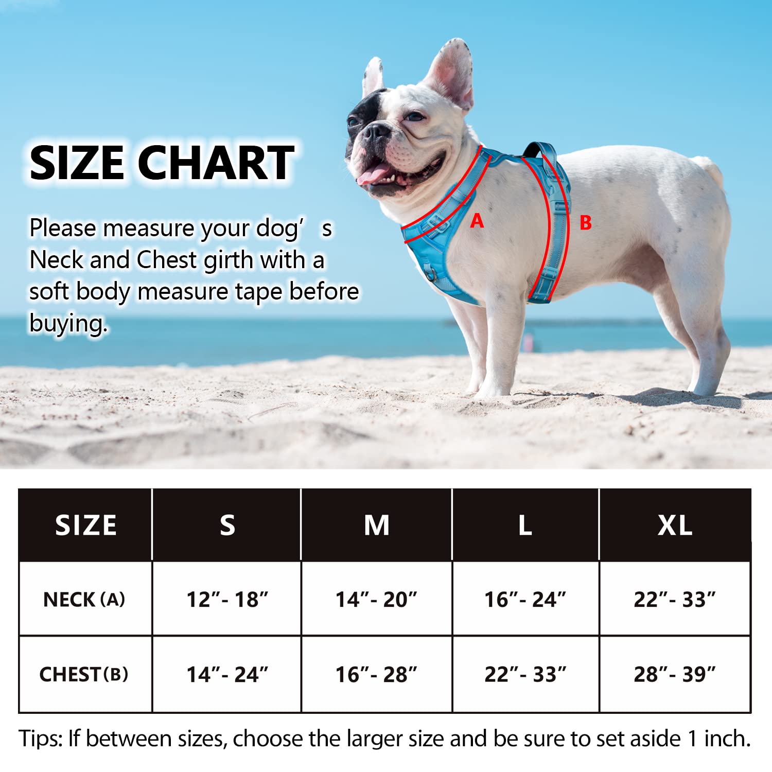 Poypet No Pull Dog Harness, No Choke Reflective Dog Vest, Adjustable Pet Harnesses With Easy Control Padded Handle For Small Medium Large Dogs(Blue,Xl)