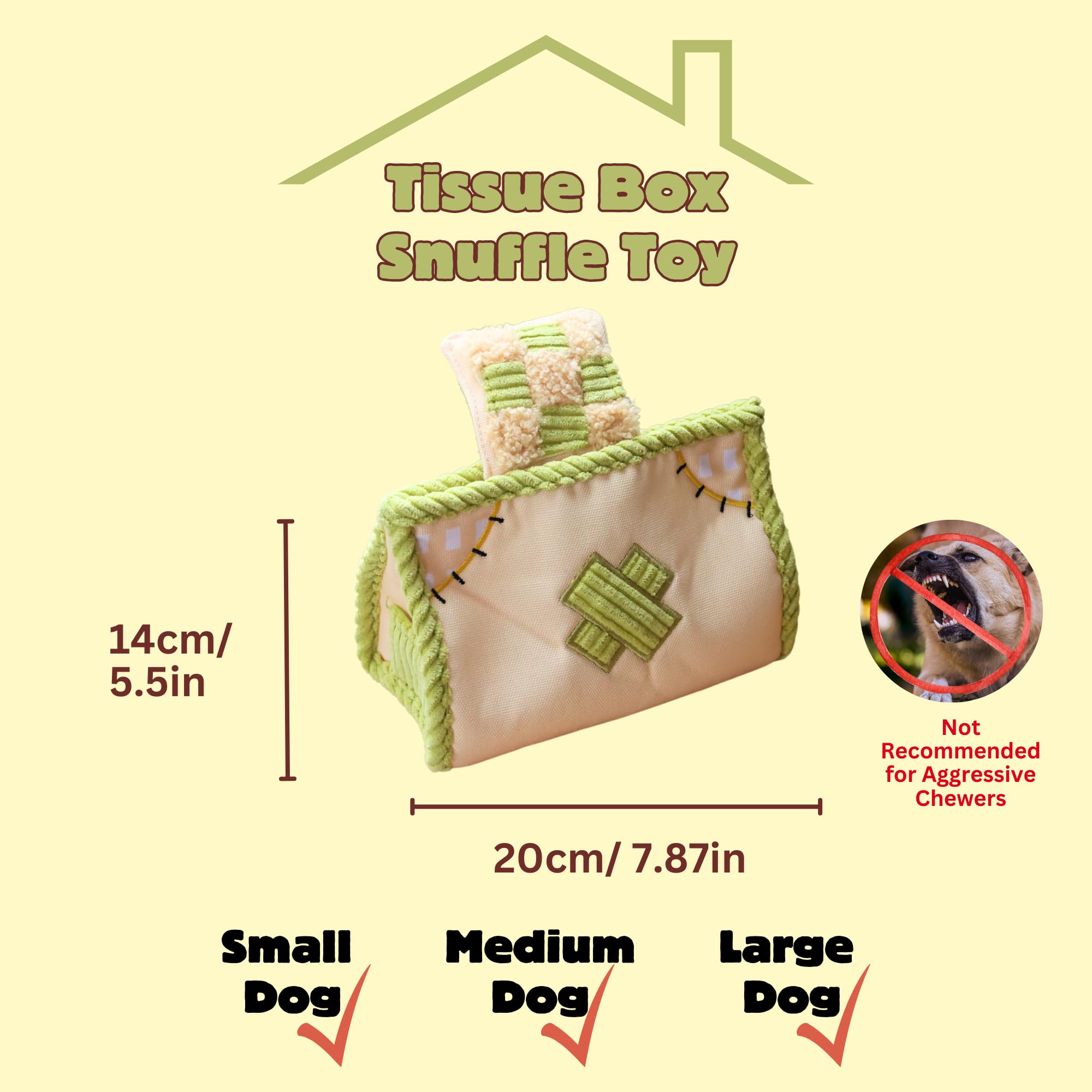 Pawfoo Lab Interactive Dog Toys - Snuffle Puzzle & Treat Dispenser, Durable Cotton, Tissue Box, 2-in-1 Chew Toy for Dogs