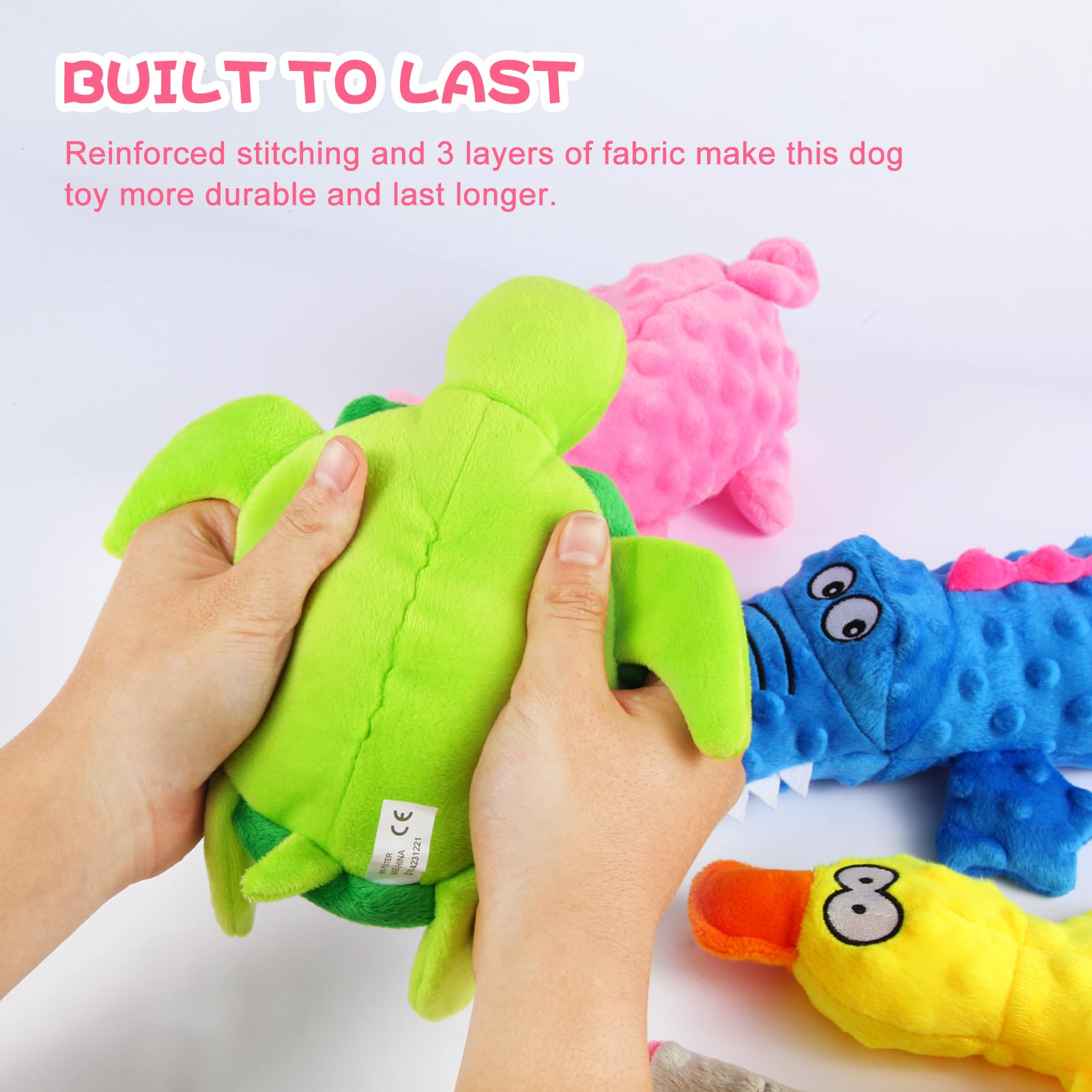 Vatrepeo 5 Pack Stuffed Animal Dog Toys For Aggressive Chewers, Squeaky Dog Toys For Large Medium And Small Dogs, Puppy Dog Chew