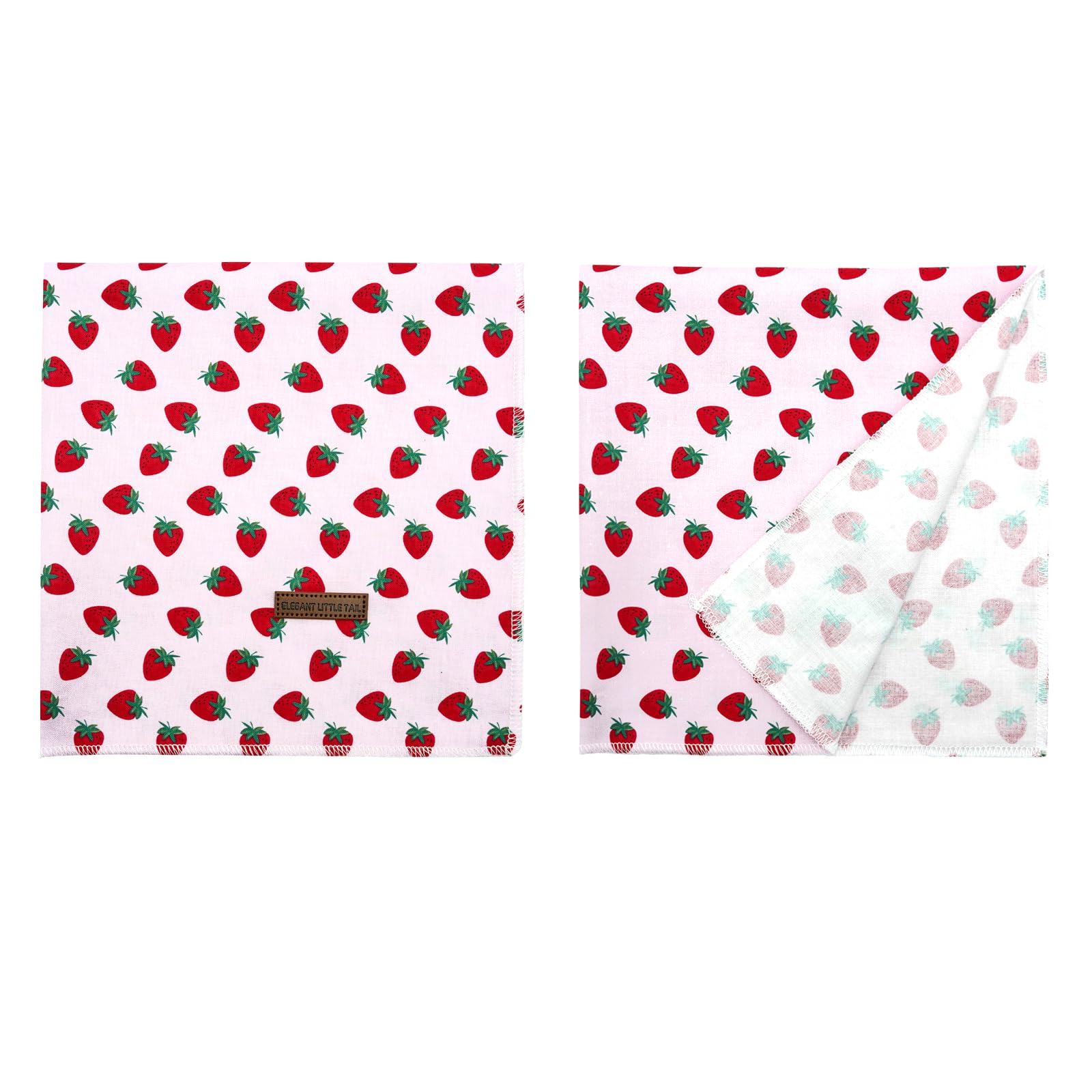 Elegant Little Tail Dog Bandana - Washable Cotton Summer Kerchief, Reversible Cotton Bibs, Triangle Dog Scarf For Small To Large
