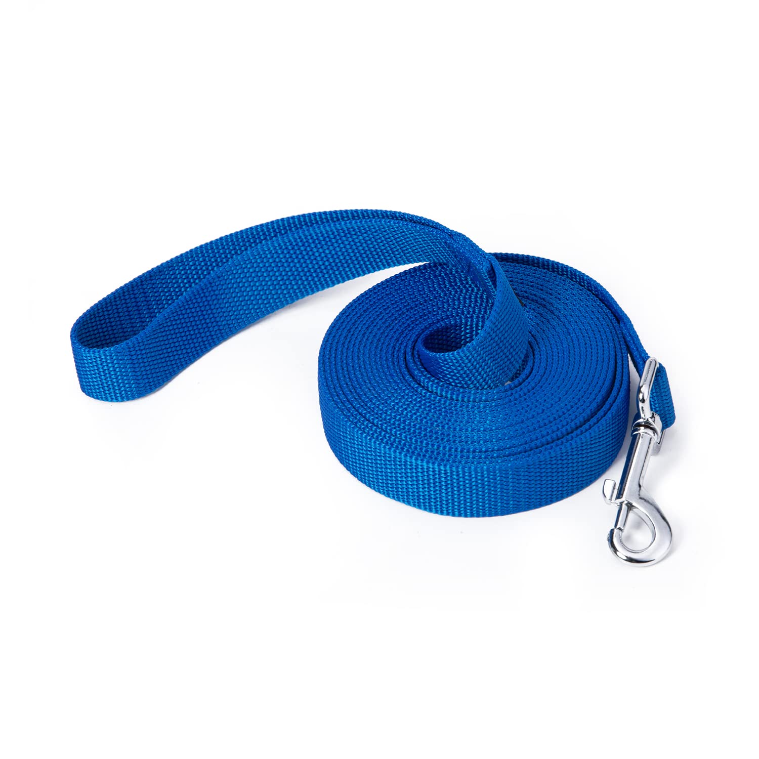 Siumouhoi Strong Durable Nylon Dog Training Leash, 1 Inch Wide Traction Rope, 6 Ft 10Ft 15Ft Long, For Small And Medium Dog (Blue, 15 Feet)