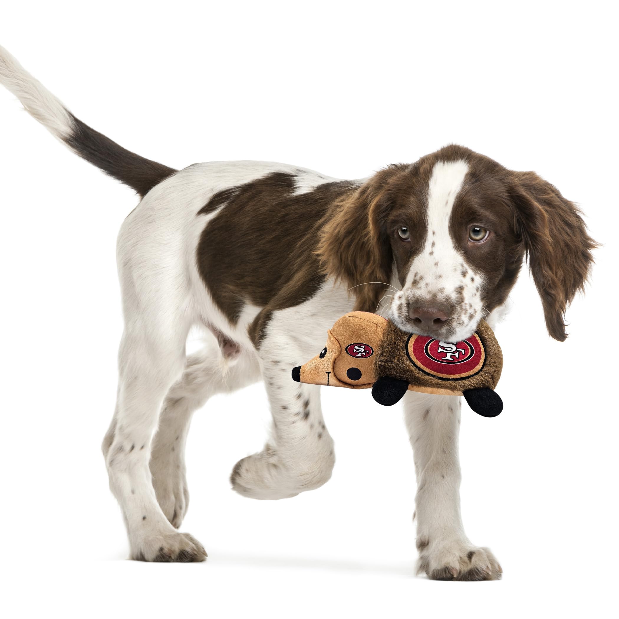 Nfl San Francisco 49Ers Plush Hedgehog Toy For Dogs & Cats, Cool Soft Pet Toy For Fun And Interactive Play, Dog Chew Toy With Sq