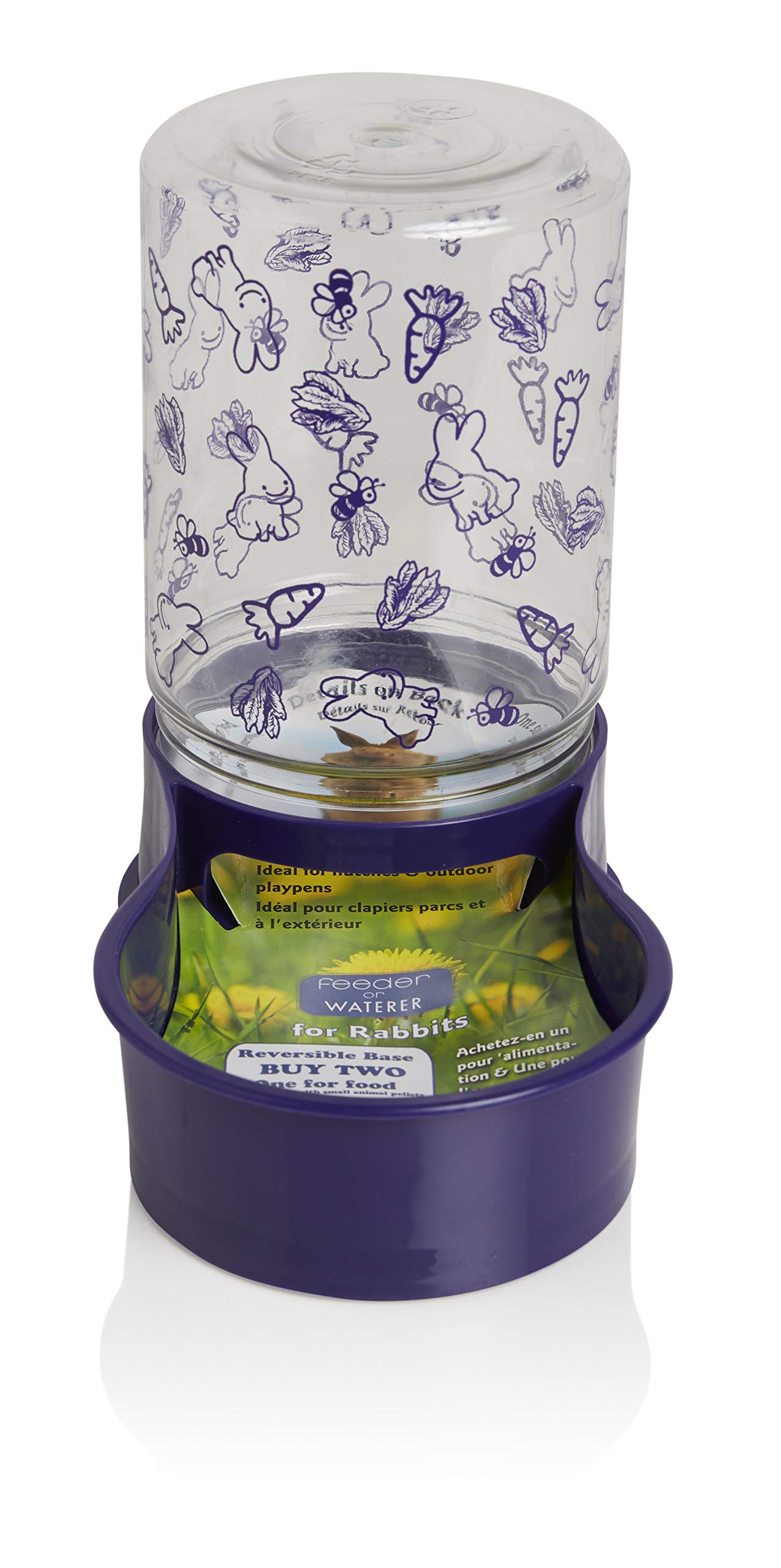 Lixit Reversible Waterer/Feeder for Rabbits and Other Small Animals. (Pack of 2)