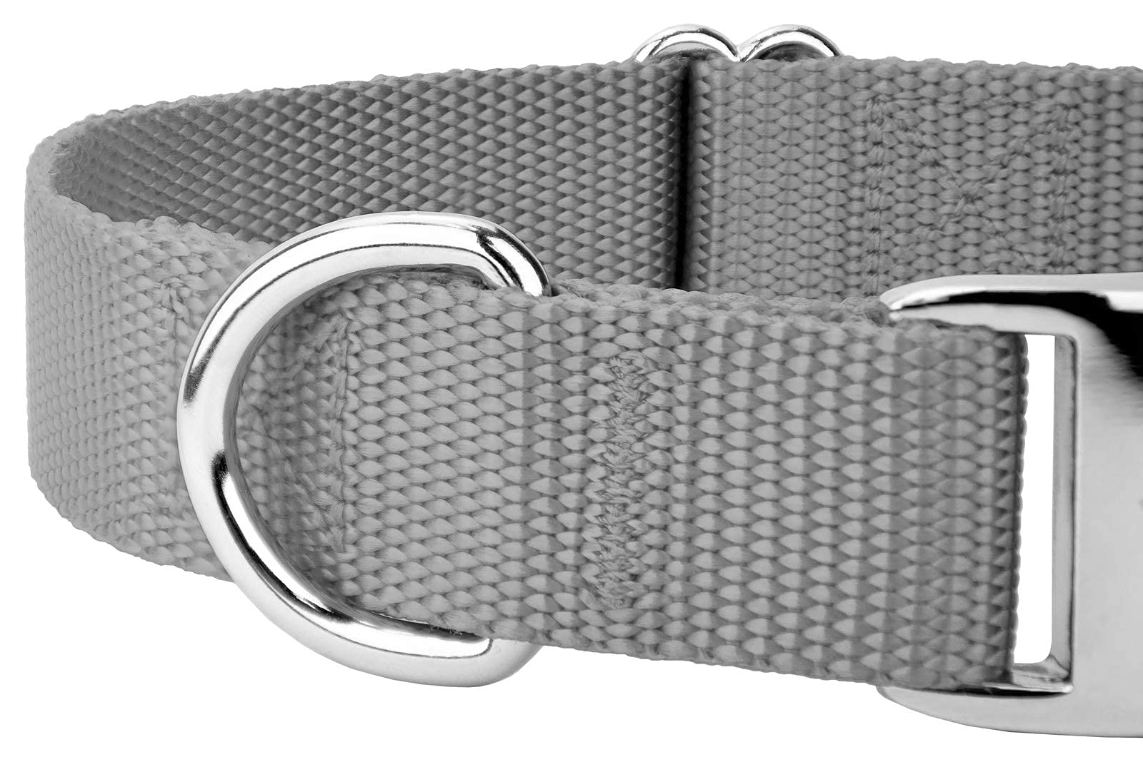 Country Brook Design - Vibrant 30+ Color Selection - Premium Nylon Dog Collar With Metal Buckle (Extra Large, 1 Inch, Silver)