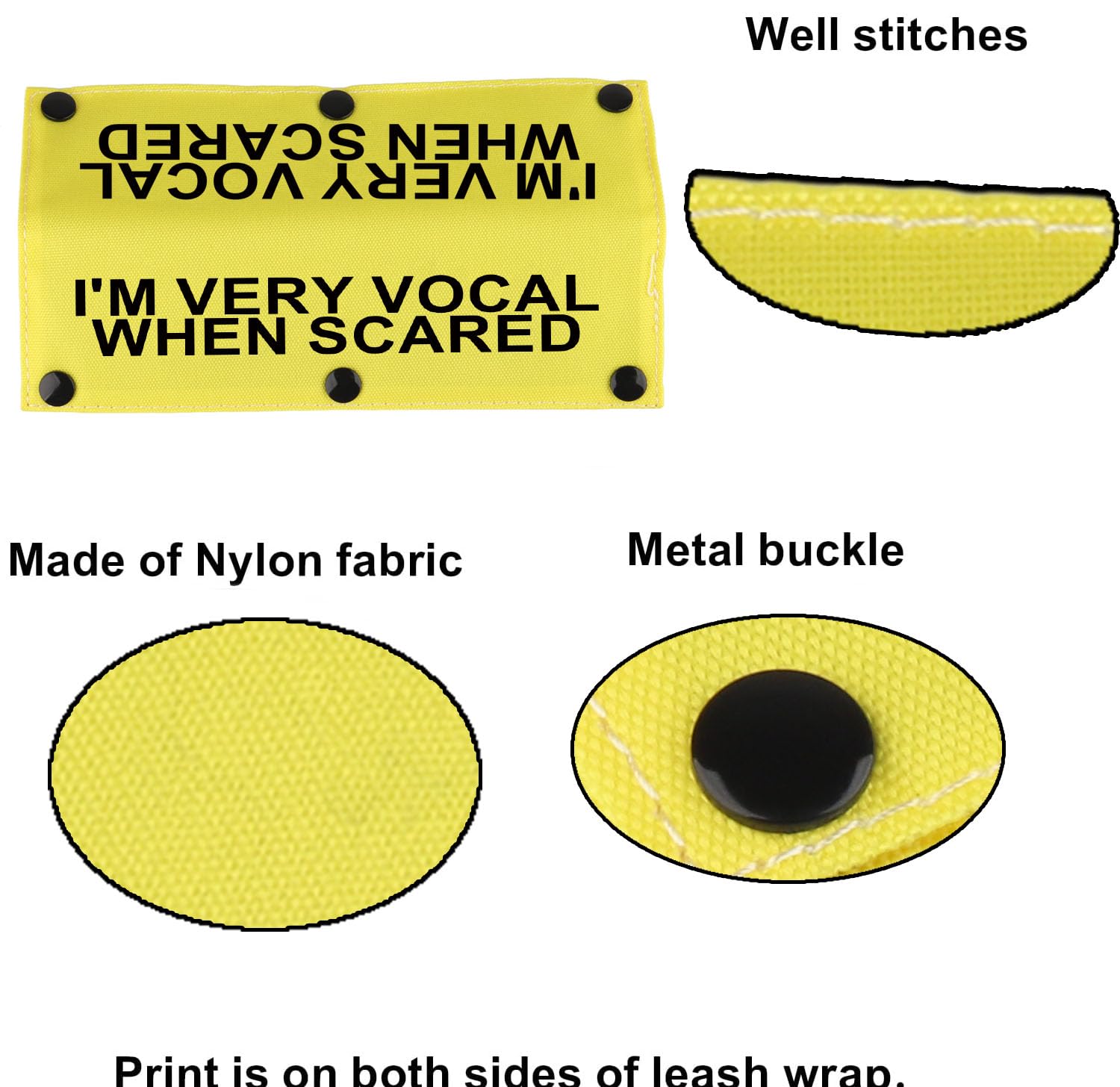 Funny Dog Leash Sleeve I'M Very Vocal When Scared Dog Leash Wrap Sleeve Pet Birthday Gift (I'M Very Vocal-Ye Sleeve)