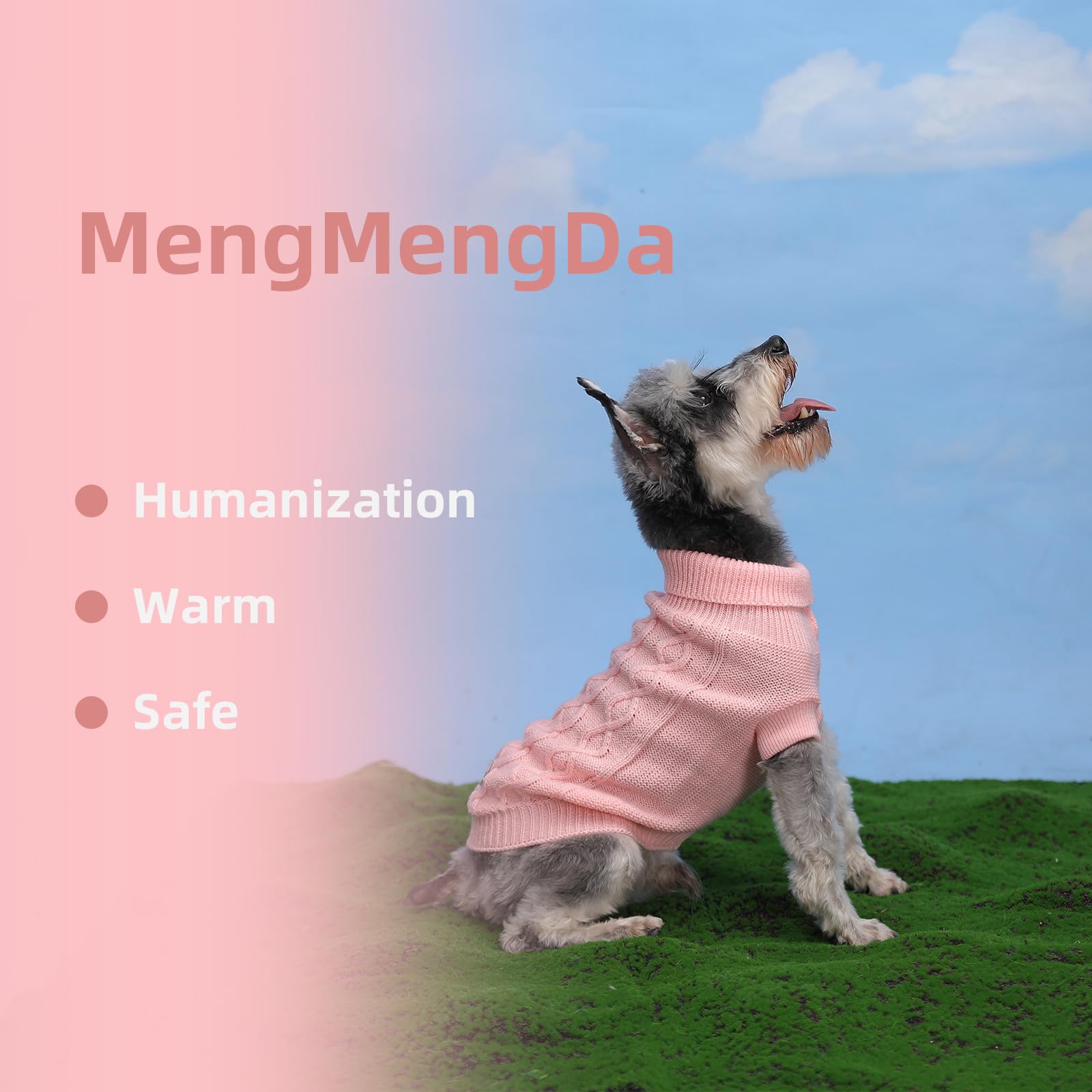 Mengmengda Small Dog Warm Winter Sweater Pet Dog Clothes Dog Knitwear For Small To Medium Breeds Dog Outfits (Pink S)…