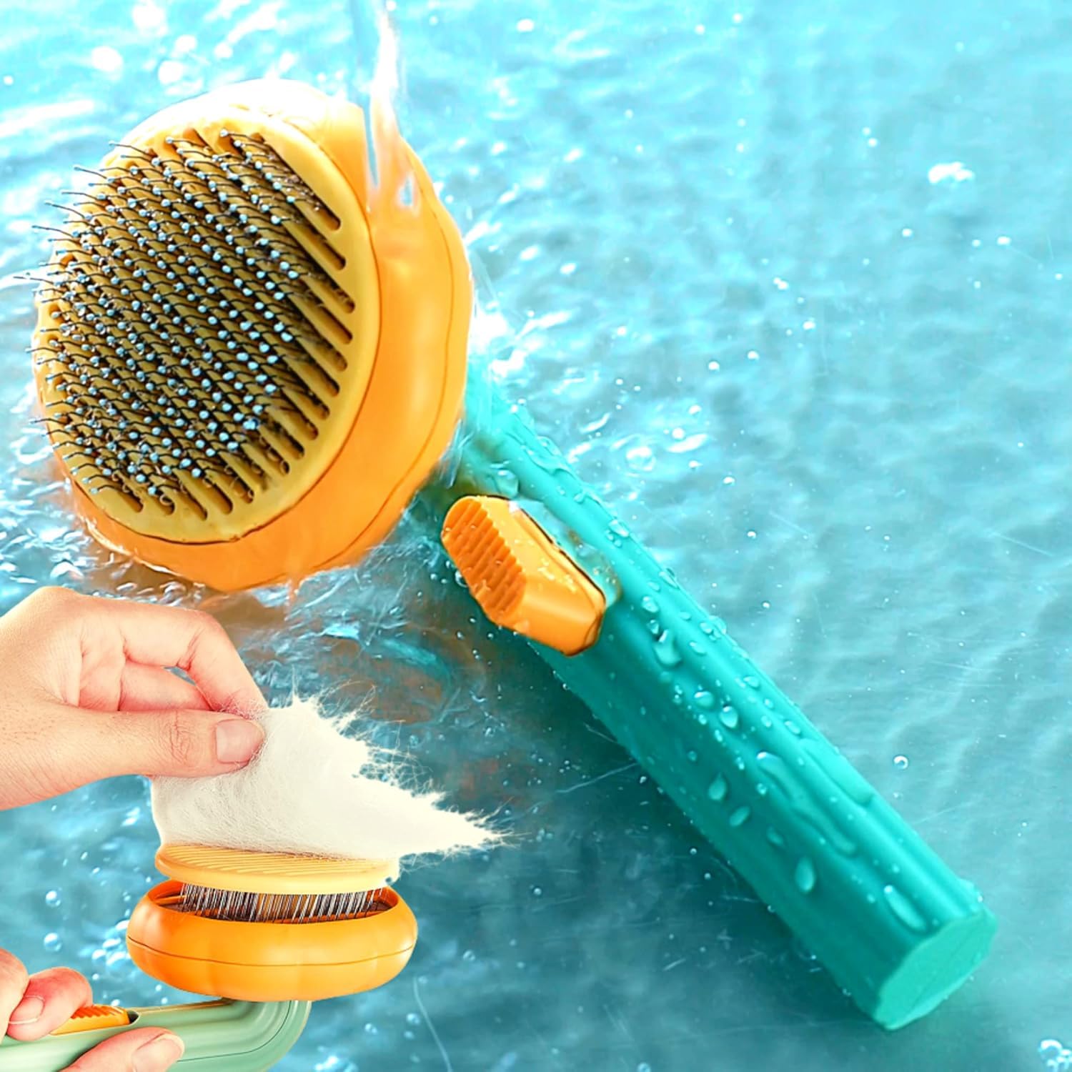 Self Cleaning Dog Comb & Cat Comb  Pet Hair Remover Grooming Comb With Switch & Pain|Deshedding Dog Brush & Cat Brush To Gently