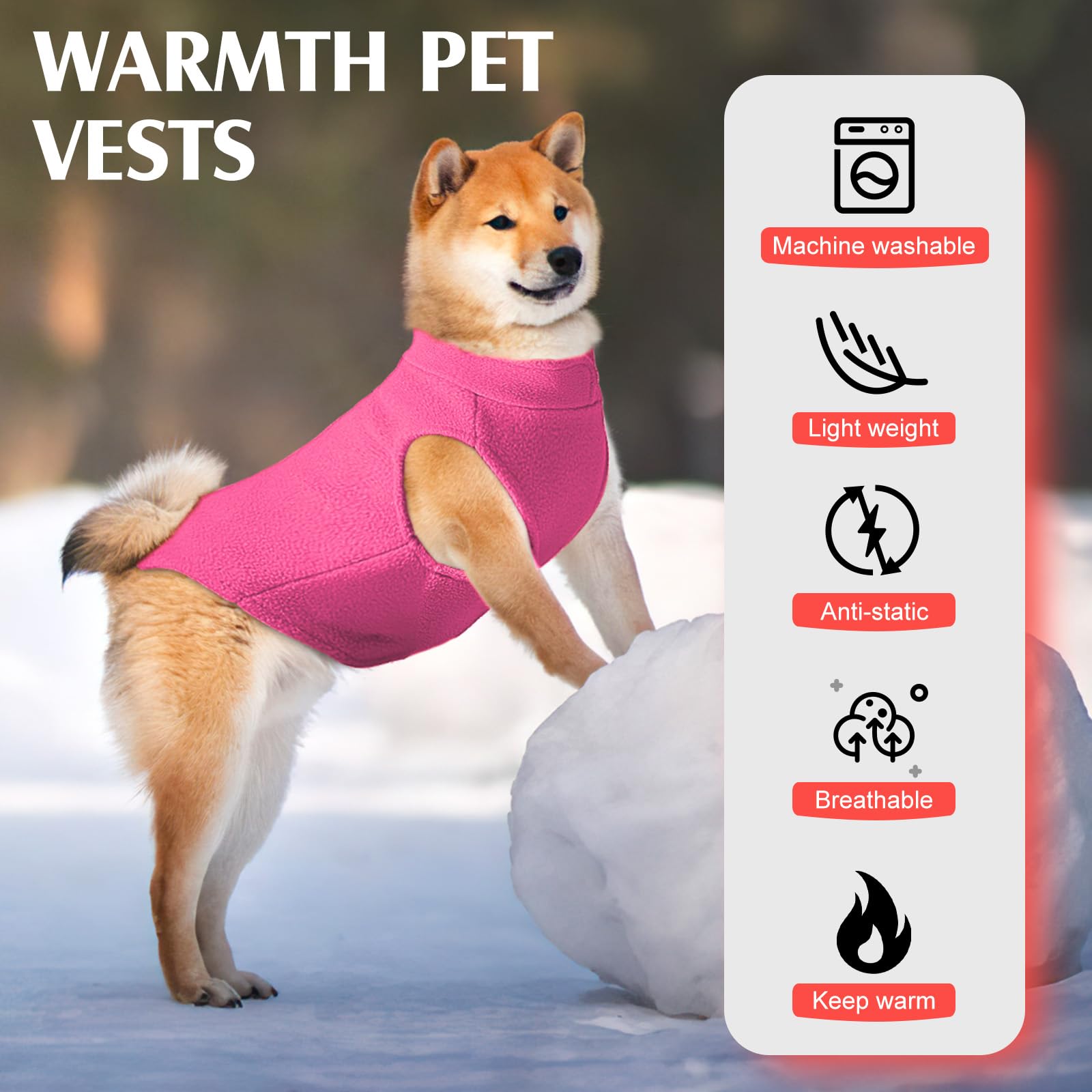 Fleece Dog Sweater Vest, Soft Warm Pullover Fleece Dog Jackets, Winter Dog Clothes For Small Mediun Large Dogs, Stretchy Fleece