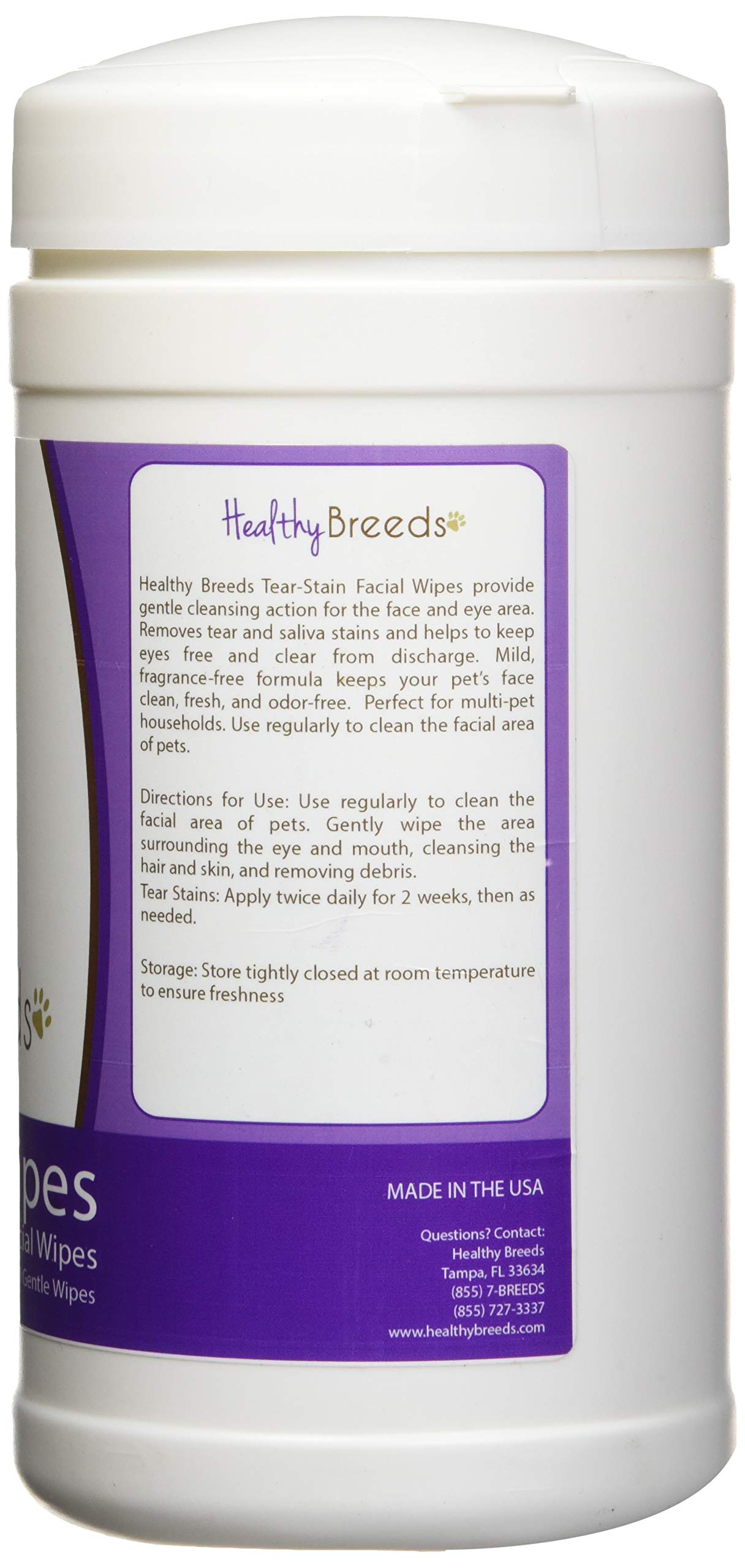 Healthy Breeds Poodle Tear Stain Wipes 70 Count
