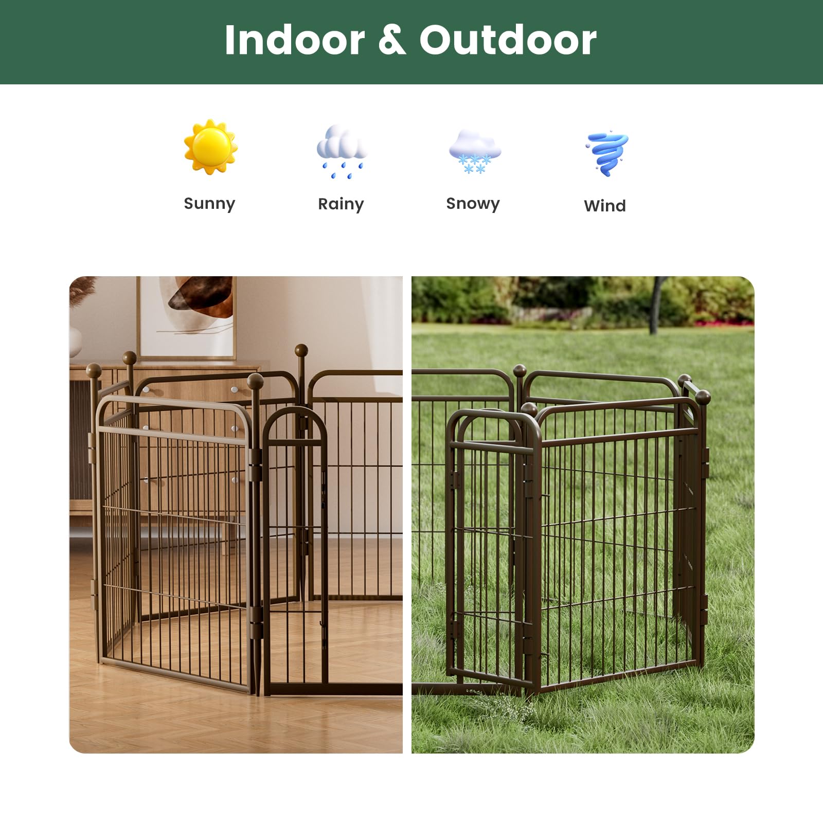 Gardner Pet Dog Playpens, 40'' H 16 Panels Dog Pen Outdoor/Indoor Dog Fence Exercise Pen For Small/Medium/Large Dogs, Foldable P