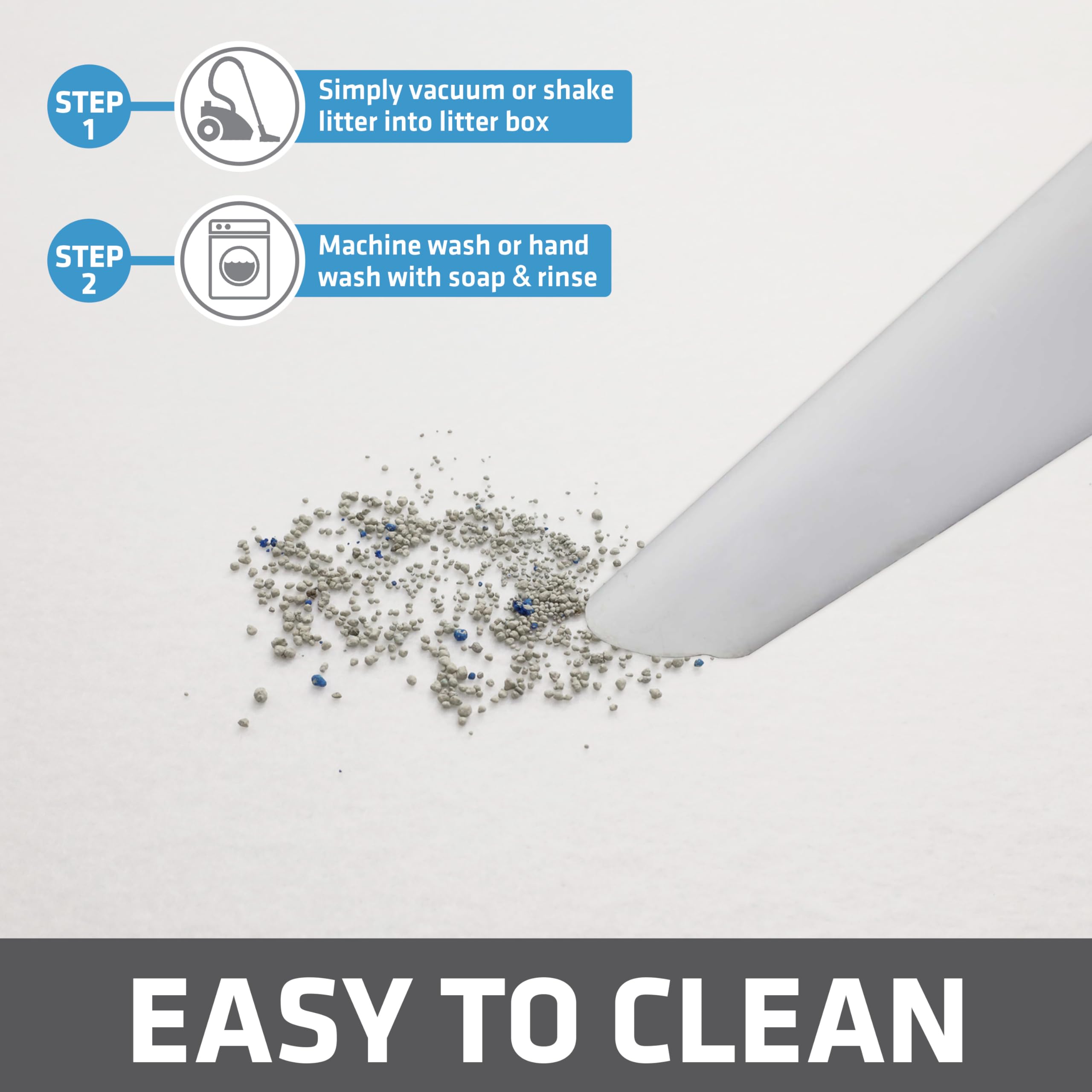 Drymate Cat Litter Mat - Waterproof, Absorbent, Soft, Machine Washable - 28”x36” - White - USA Made with Recycled Content