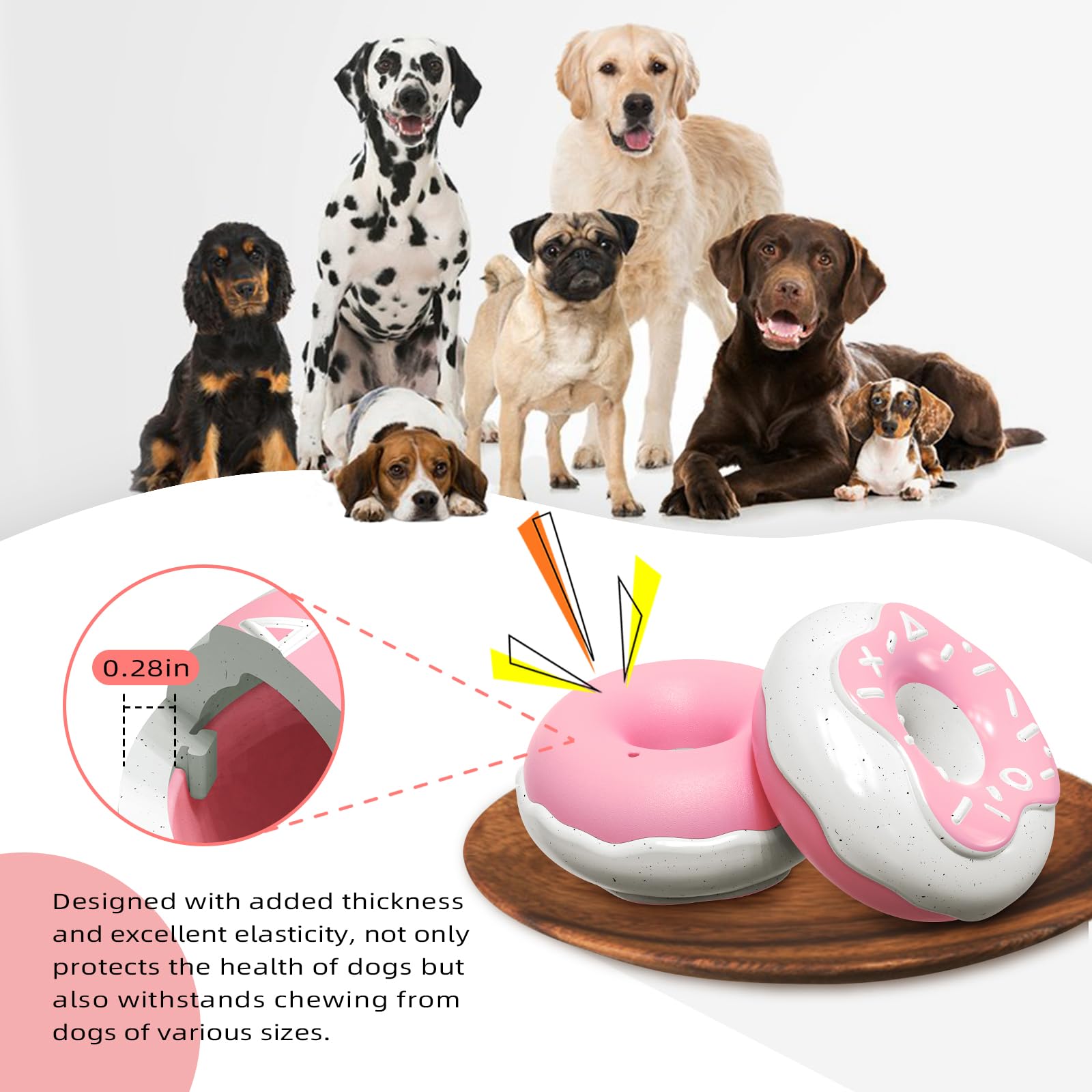 Monotre Dog Chew Toys for Aggressive Chewers, Indestructible Tough Squeaky Mental Stimulation Teeth Grinding Interactive Dog Che