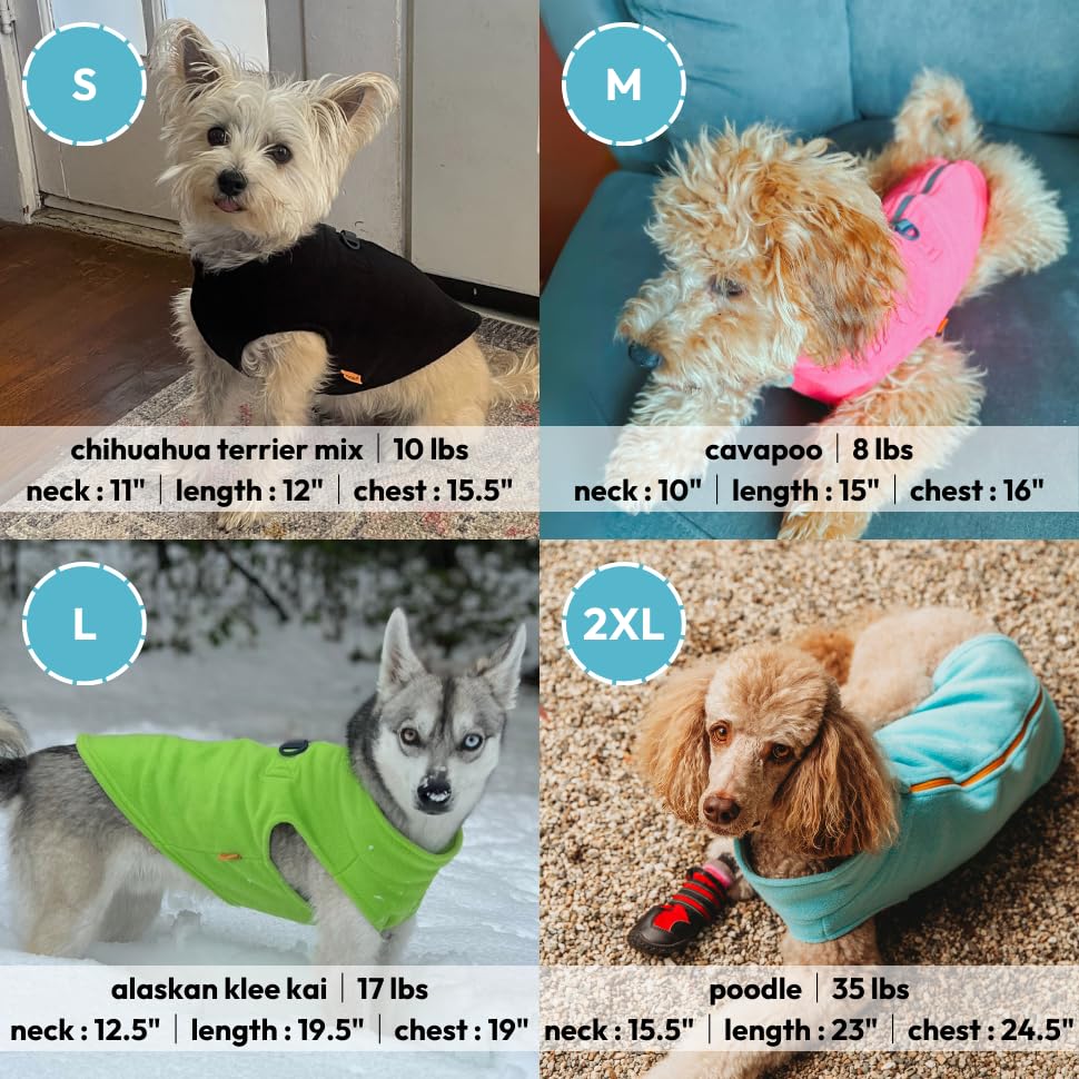 Gooby Zip Up Fleece Dog Sweater - Red, 2X-Large - Warm Pullover Step-In Jacket Without Ring Leash - Winter Clothes For Small And