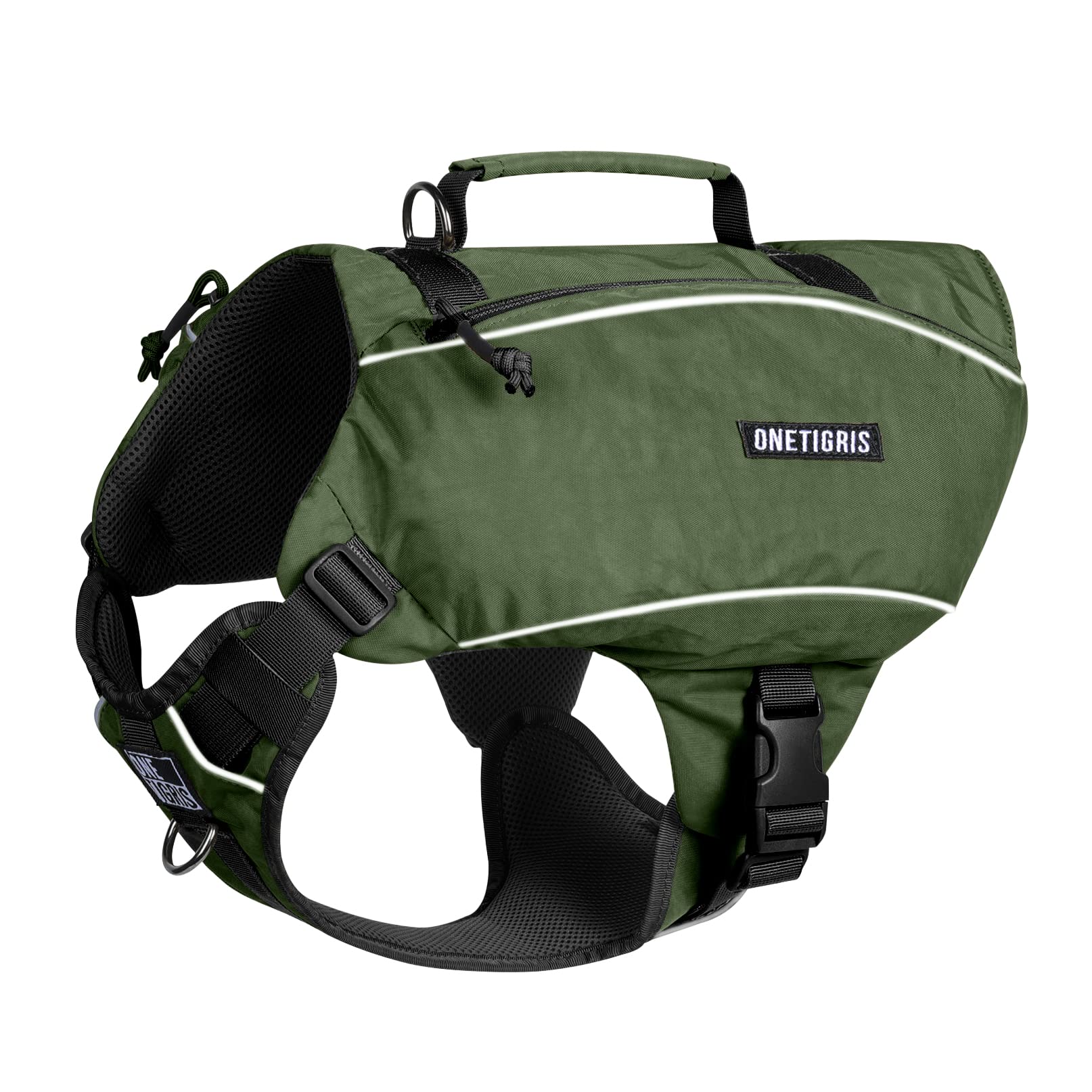 Onetigris Y-Shaped Dog Backpack With Handle, Pockets & No Pull D-Rings, Lightweight Hiking Gear For Dogs Hunting Camping Travel 