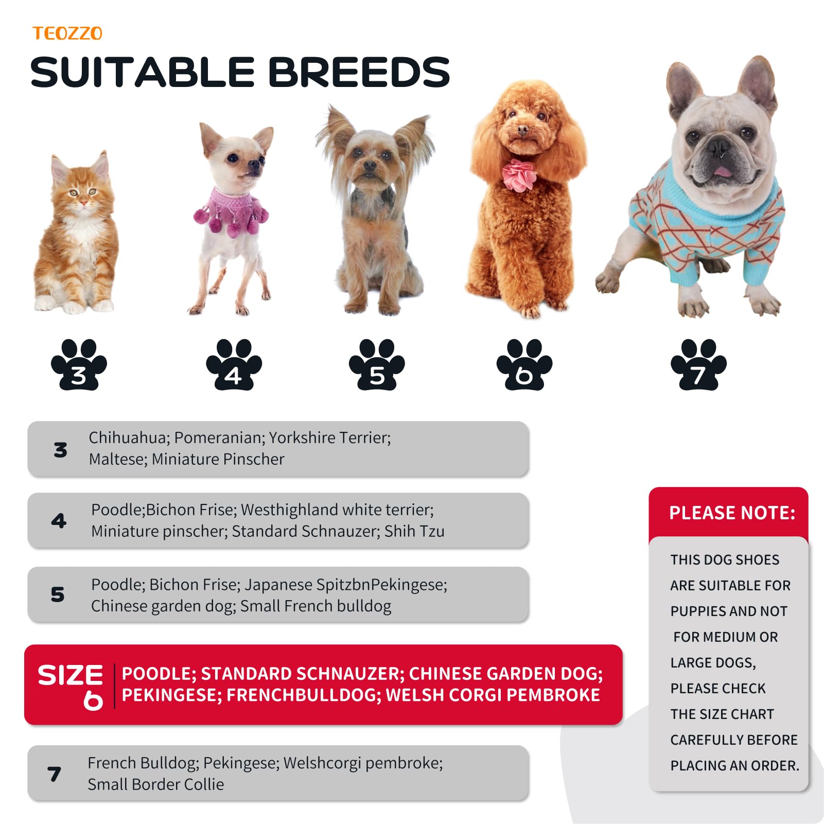 Teozzo Dog Boots Dog Snow Boots For Winter Dogs Boots & Paw Protector Warm Dog Booties For Puppy With Reflective Strip Dog Shoes