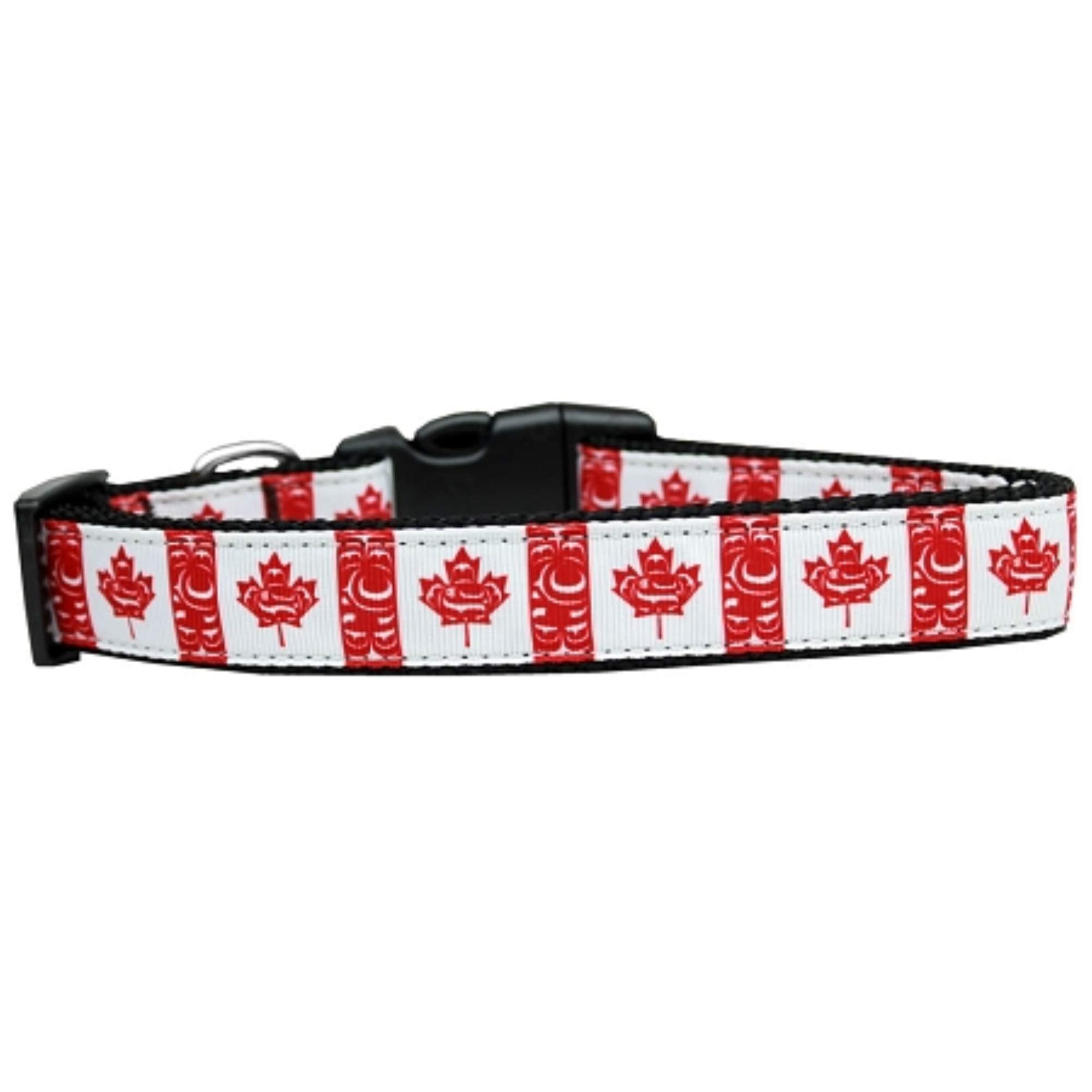 Pet Dog & Cat Nylon Collar or Leash, "Canadian Flag In Swirls" Cat Collar