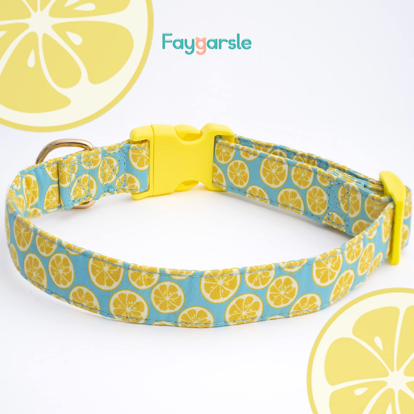 Faygarsle Cute Dog Collar For Girls Boy Dogs Soft Fancy Pet Collar With Lemon Design Ideal Yellow Green Summer Dog Collar For Sm
