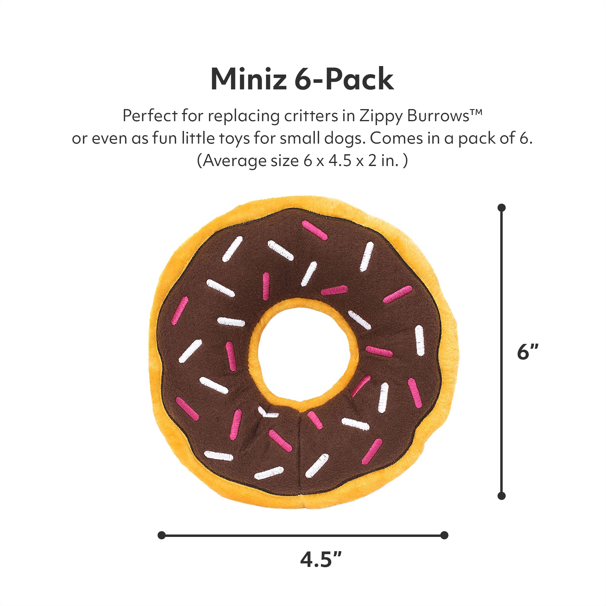 ZippyPaws Burrow Replacement Miniz - Interactive Dog & Puppy Toys for Boredom, Stimulating Pet Products to Keep Them Busy, Plush