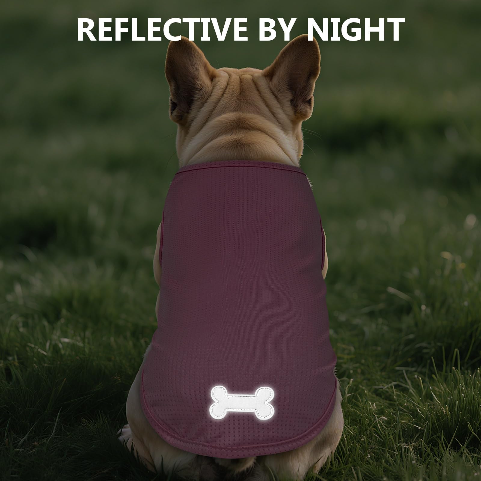 Kyeese 2 Pack Dog Shirts For Medium Dogs Quick Dry Breathable Pet T-Shirts With Reflective Label Tank Top Sleeveless Vest Sun Pr
