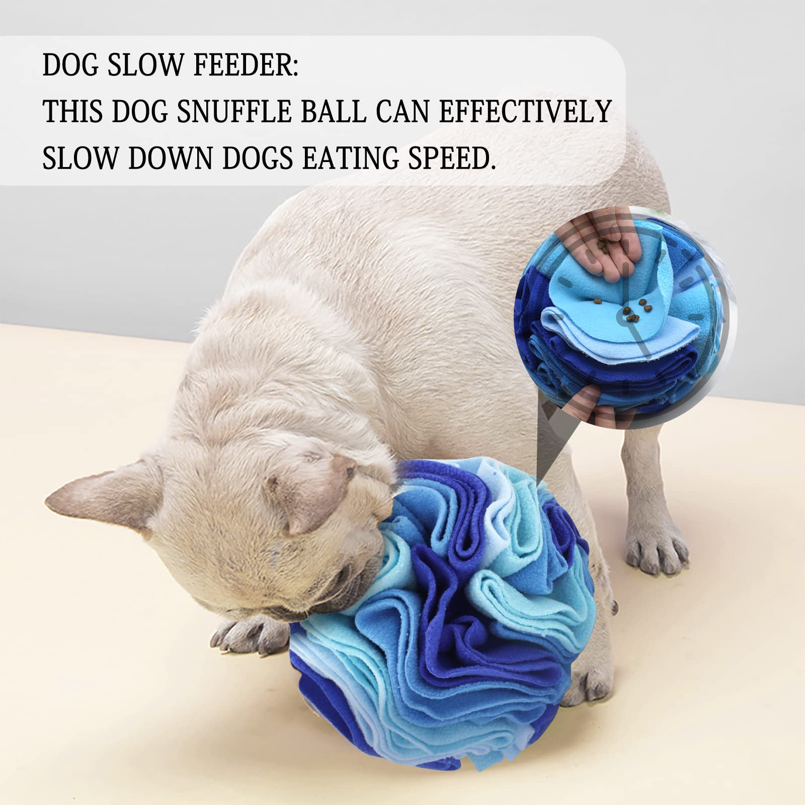 WishLotus Dog Snuffle Ball, Interactive Dog Toys Ball, Dog Brain Stimulating Puzzle Toys for Dogs, Enrichment Game Feeding Mat S