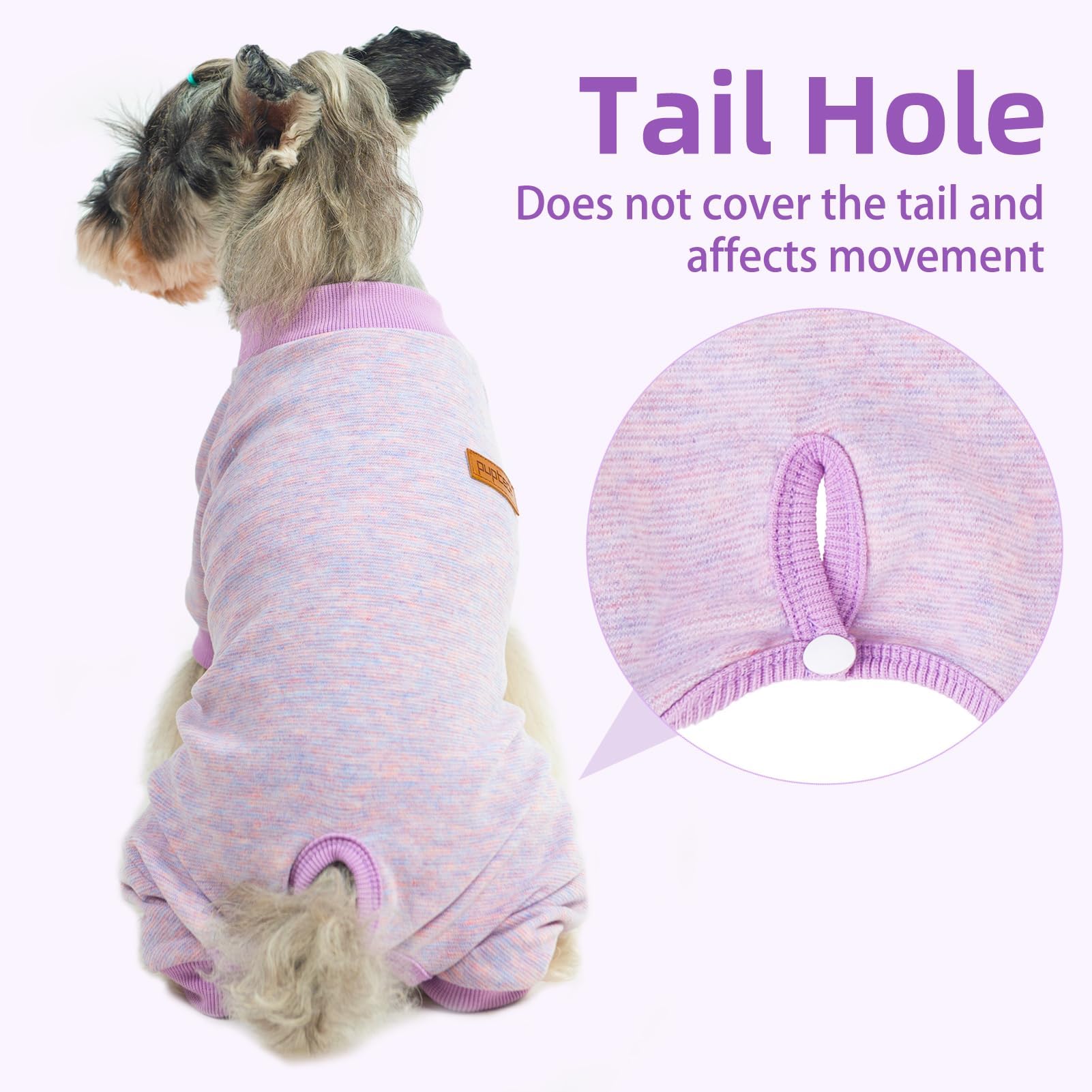 Pupteck Dog Pajamas For Small Medium Large Sized Dogs, Stretchy Dog Pjs Onesie Clothes Soft Fleece Sweaters Puppy Cat Outfits Pe