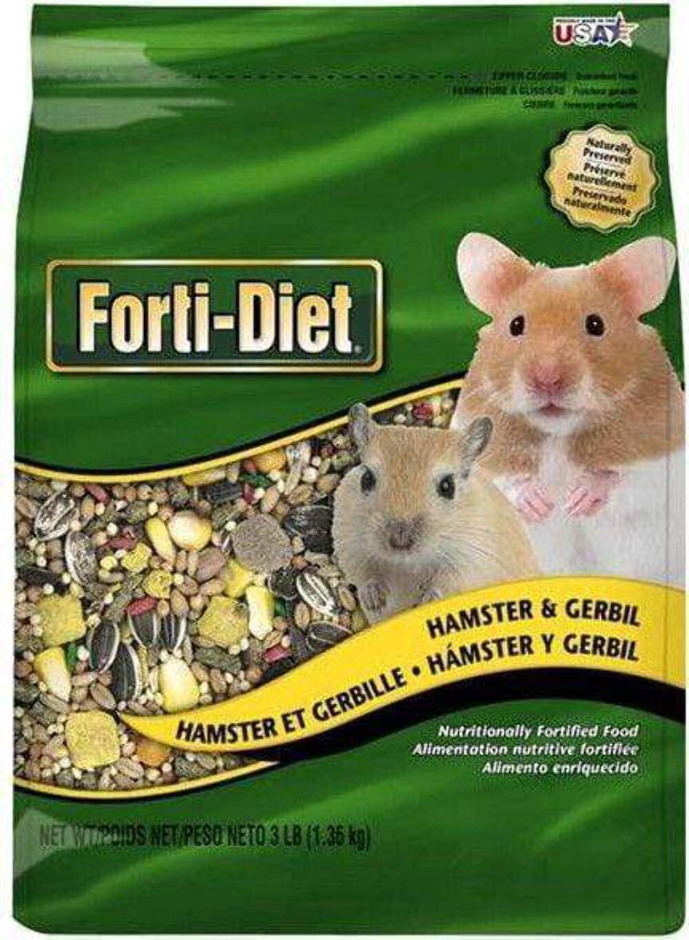 Kaytee Forti-Diet Hamster And Gerbil Food, 3-Pound