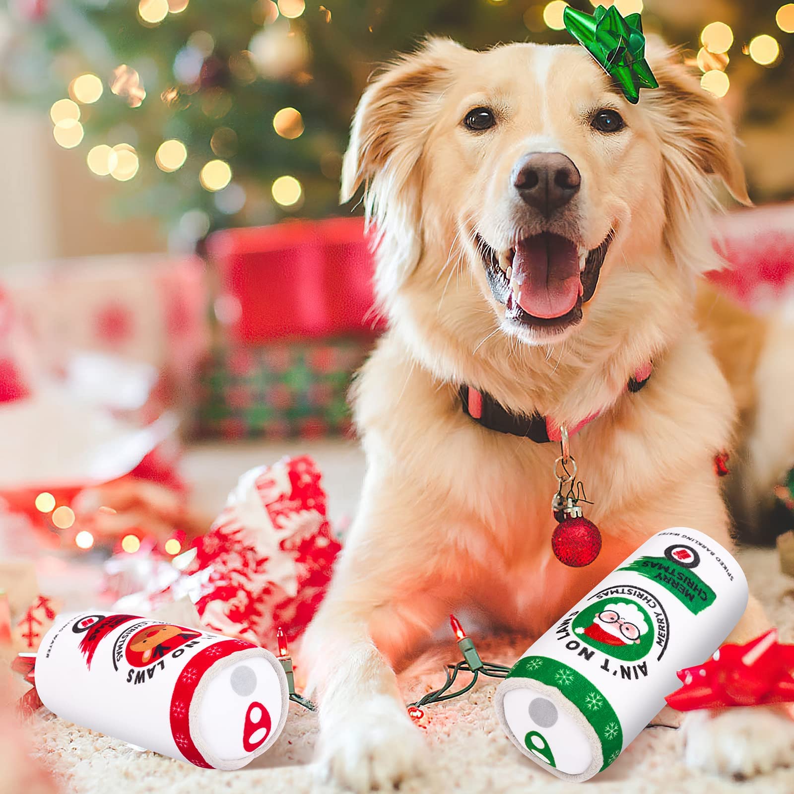 Aimacro Christmas Dog Toys [2 Pack],Cute Funny Plush Parody Dog Toys With Squeaker For Small,Medium,Large Dog Birthday Gift