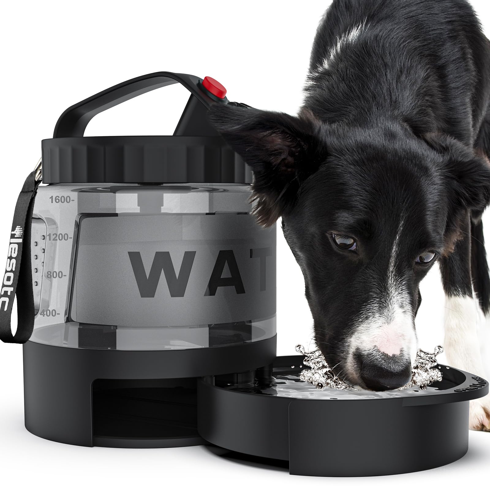 Lesotc Portable Dog Water Bottle, 56Oz Large Travel Water Bowl Dispenser For Dogs Camping Beach Walking Essentials, Big Pet Bottles Hiking Traveling Park Car Trips Accessories For On The Go, Bpa Free